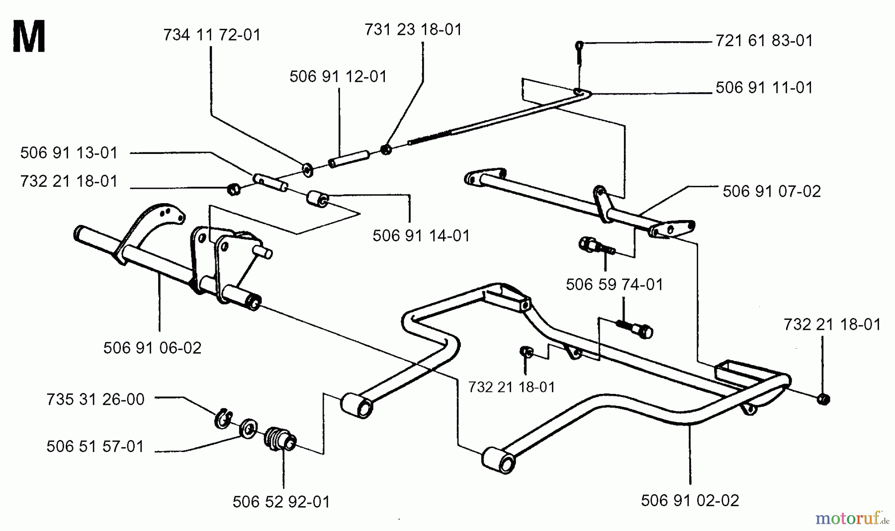  Jonsered Reitermäher FR13 (85CM) - Jonsered Rear-Engine Riding Mower (1997-01) FRAME #2