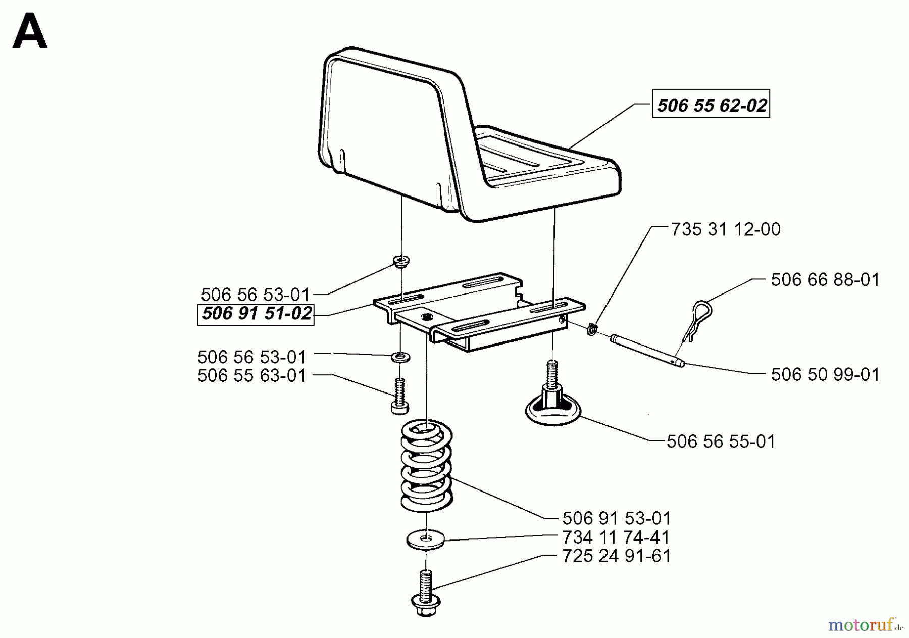  Jonsered Reitermäher FR13 (85CM) - Jonsered Rear-Engine Riding Mower (1998-06) SEAT