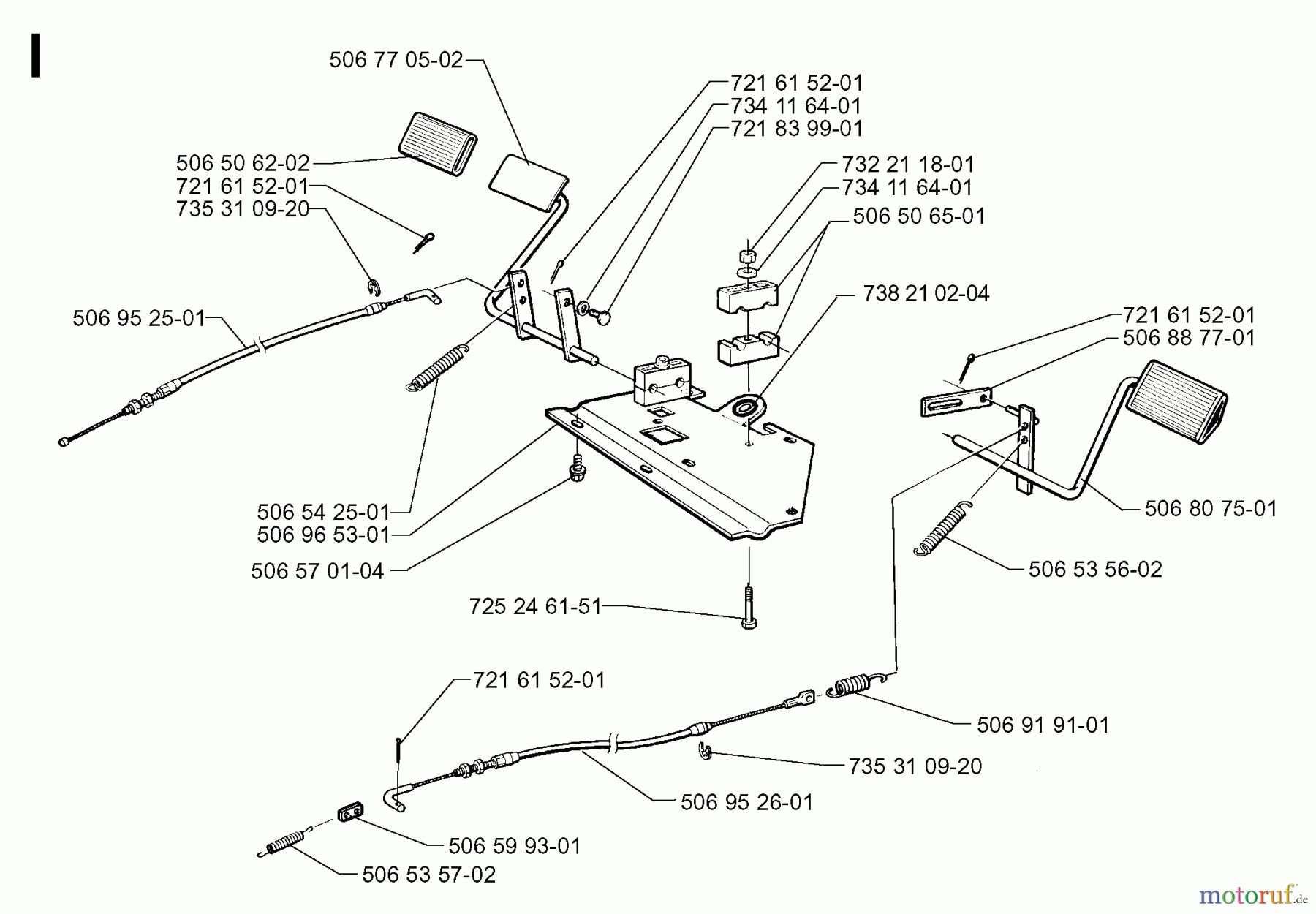  Jonsered Reitermäher FR13 - Jonsered Rear-Engine Riding Mower (1998-10) PEDALS