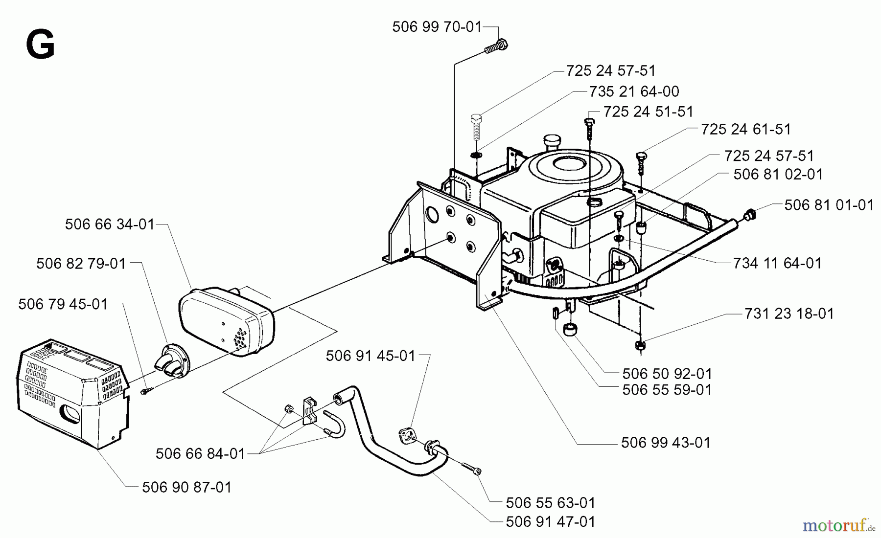 Jonsered Reitermäher FR13 - Jonsered Rear-Engine Riding Mower (2001-01) ENGINE