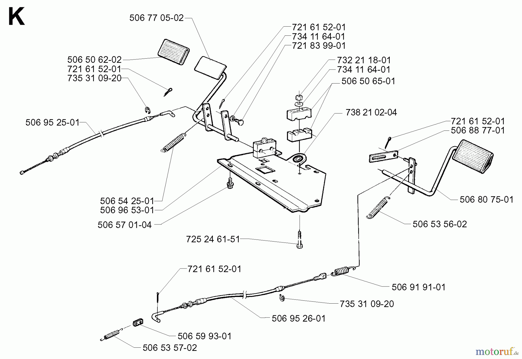 Jonsered Reitermäher FR13 - Jonsered Rear-Engine Riding Mower (2001-01) PEDALS