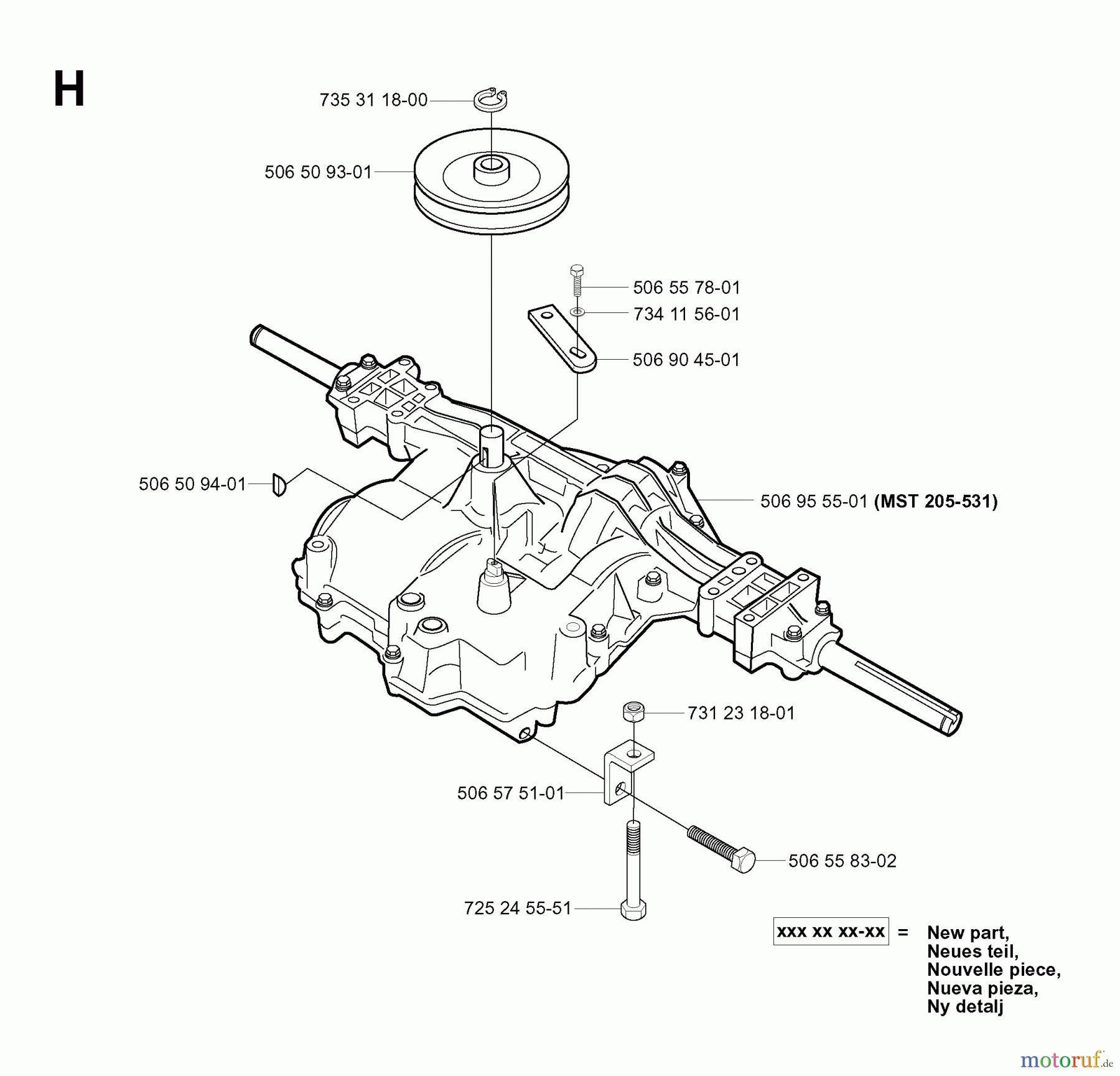 Jonsered Reitermäher FR2111 (953535101) - Jonsered Rear-Engine Riding Mower (2004-01) TRANSMISSION