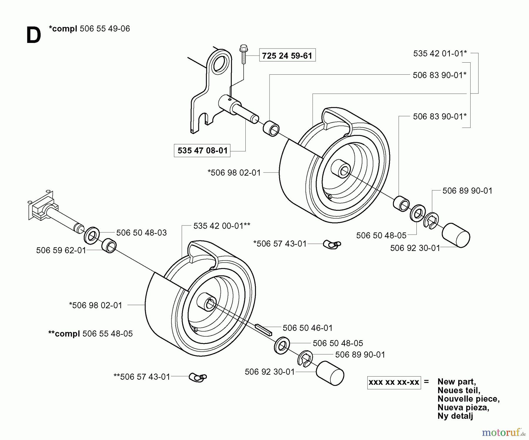 Jonsered Reitermäher FR2111 (953535101) - Jonsered Rear-Engine Riding Mower (2004-01) WHEELS TIRES