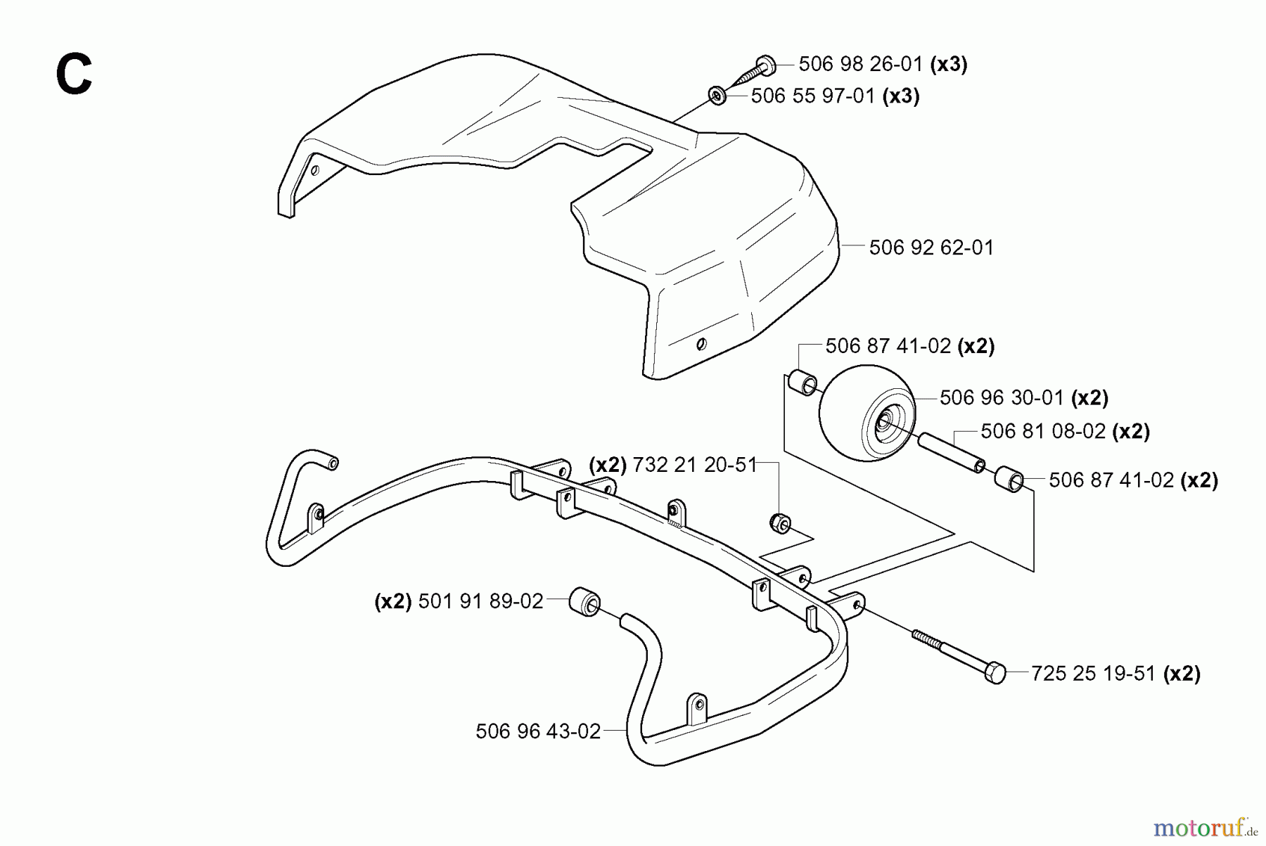  Jonsered Reitermäher FR2111 (953535101) - Jonsered Rear-Engine Riding Mower (2006-01) FRAME #1