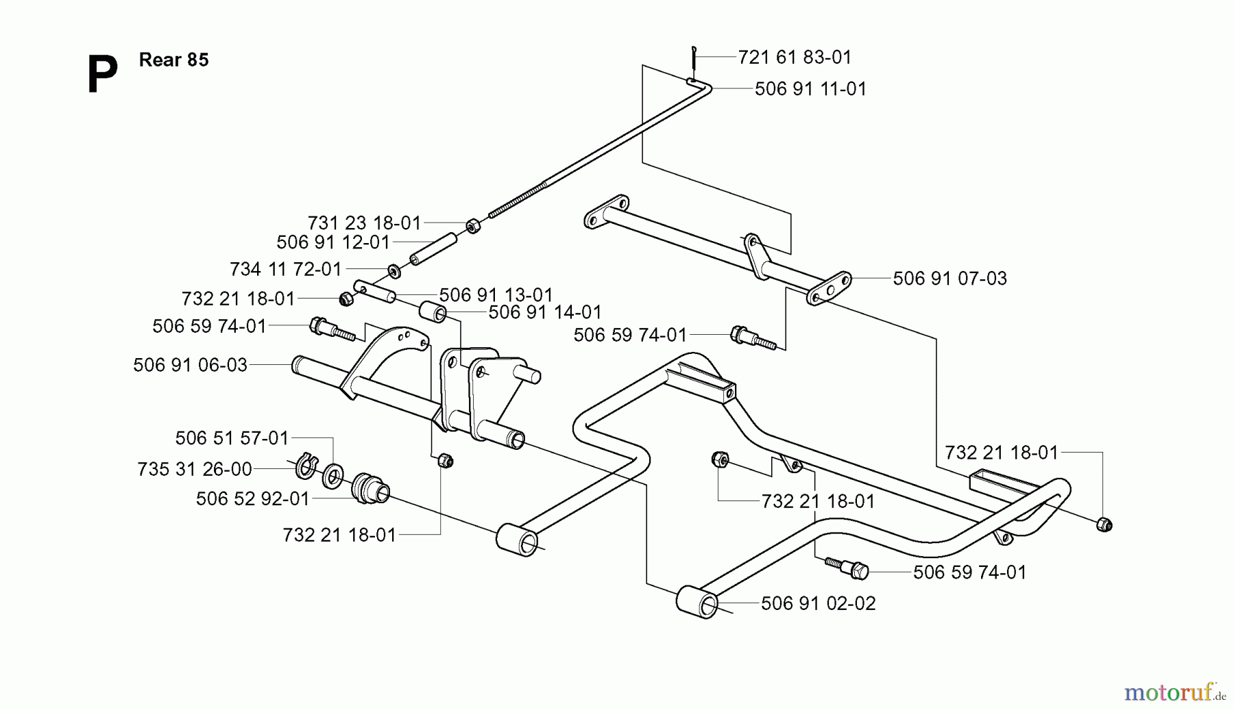 Jonsered Reitermäher FR2111 (953535101) - Jonsered Rear-Engine Riding Mower (2006-01) FRAME #2