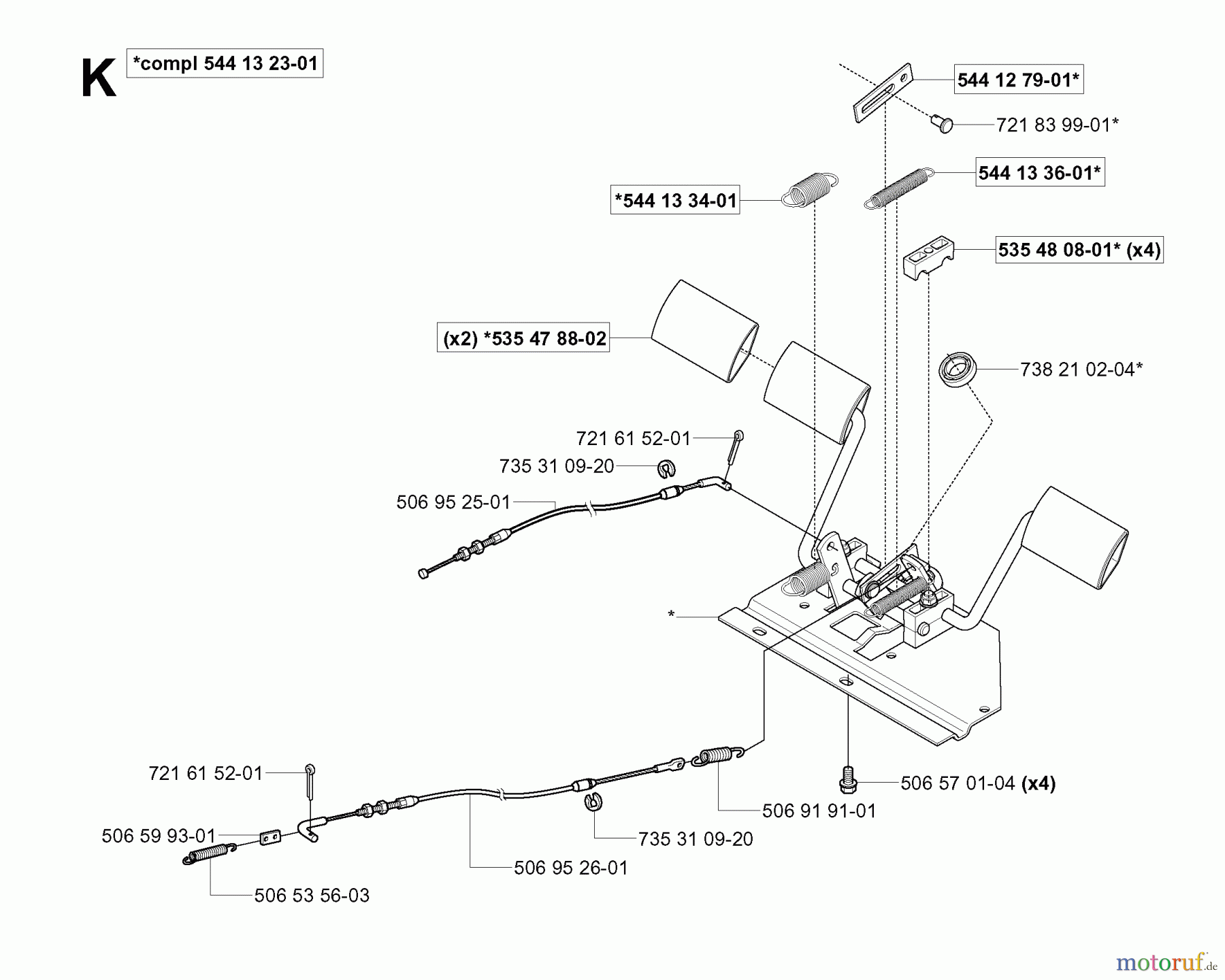  Jonsered Reitermäher FR2111 (953535101) - Jonsered Rear-Engine Riding Mower (2006-01) PEDALS