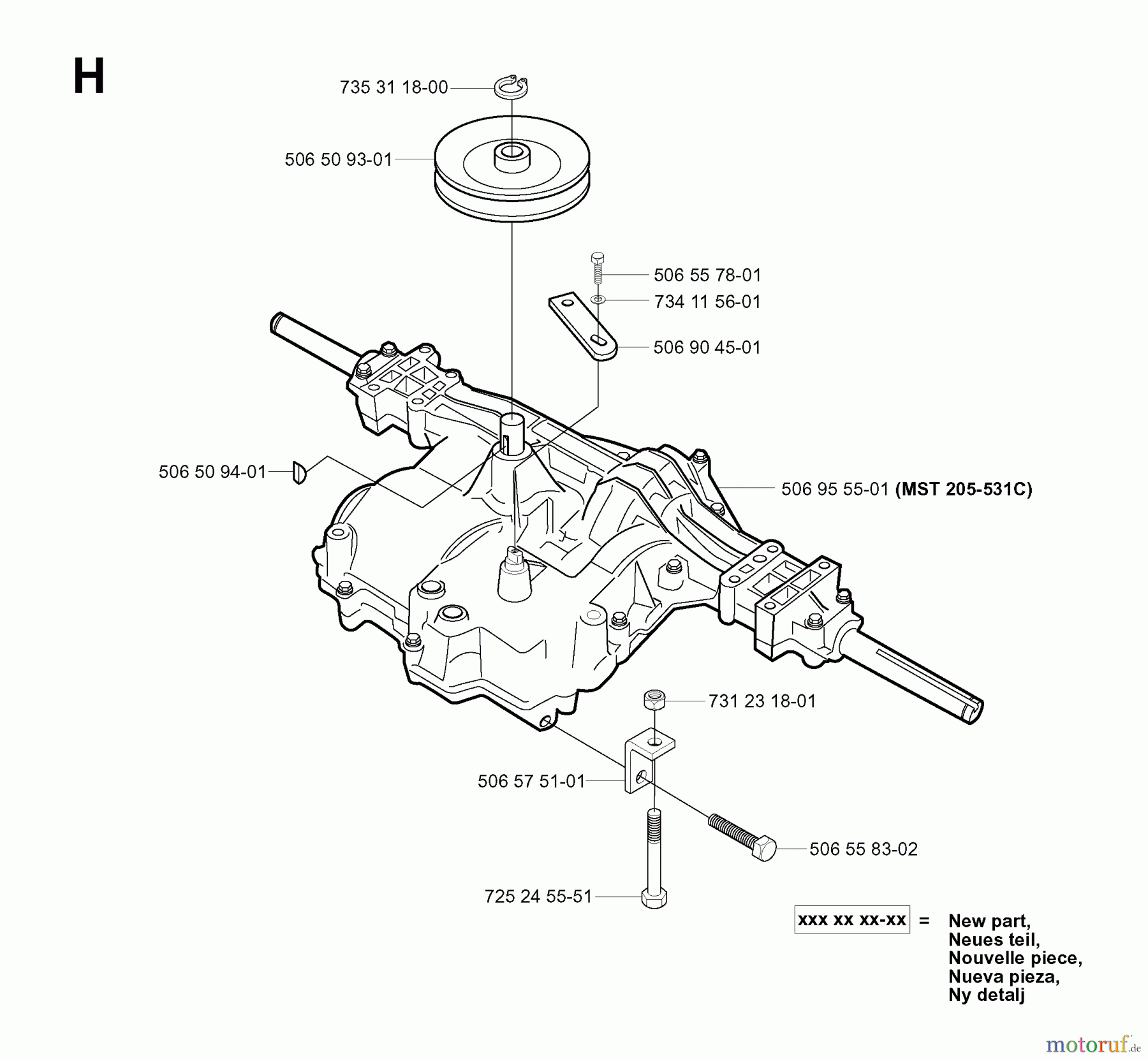 Jonsered Reitermäher FR2111 (953535101) - Jonsered Rear-Engine Riding Mower (2006-01) TRANSMISSION