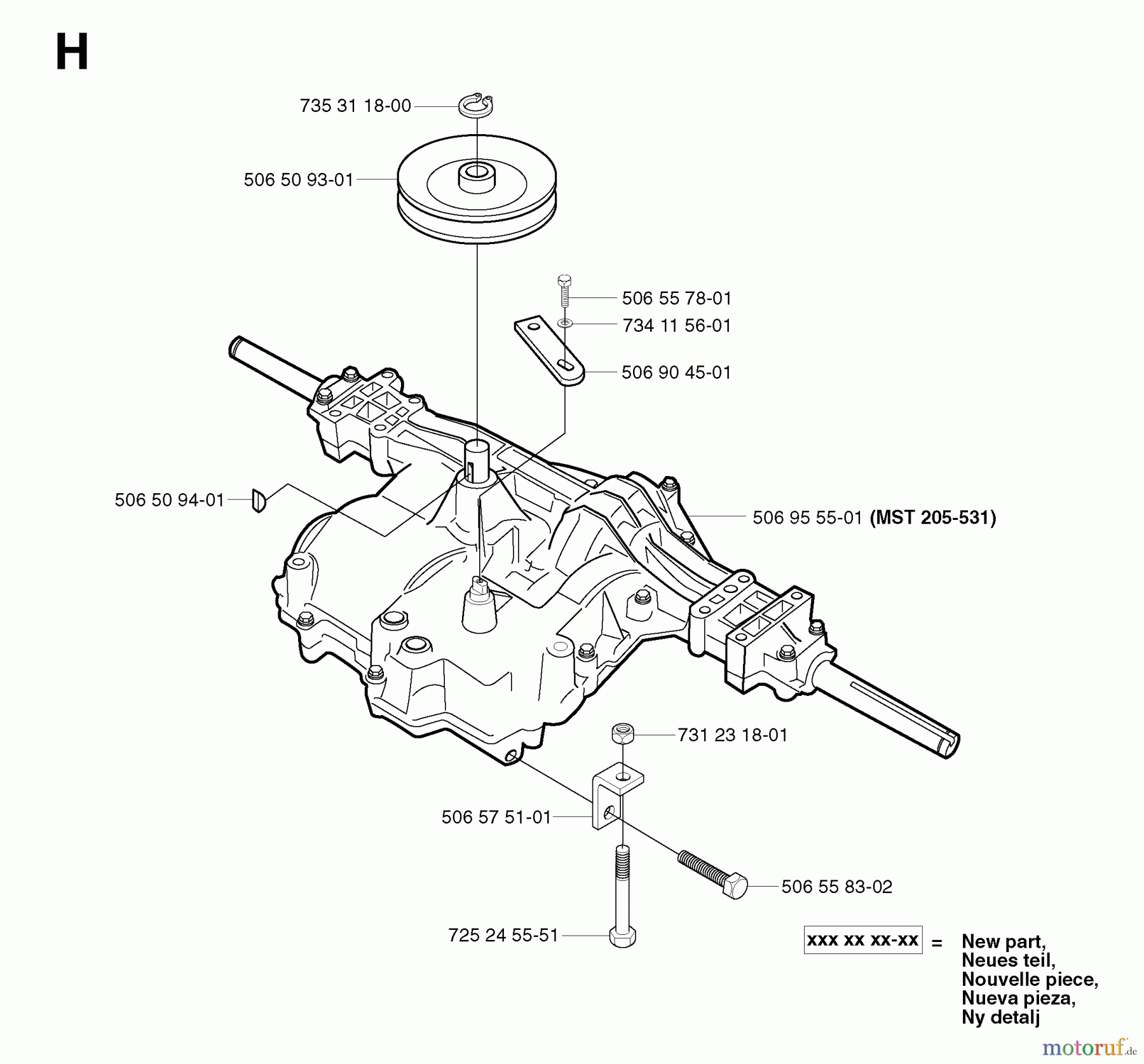  Jonsered Reitermäher FR2111 - Jonsered Rear-Engine Riding Mower (2002-03) TRANSMISSION