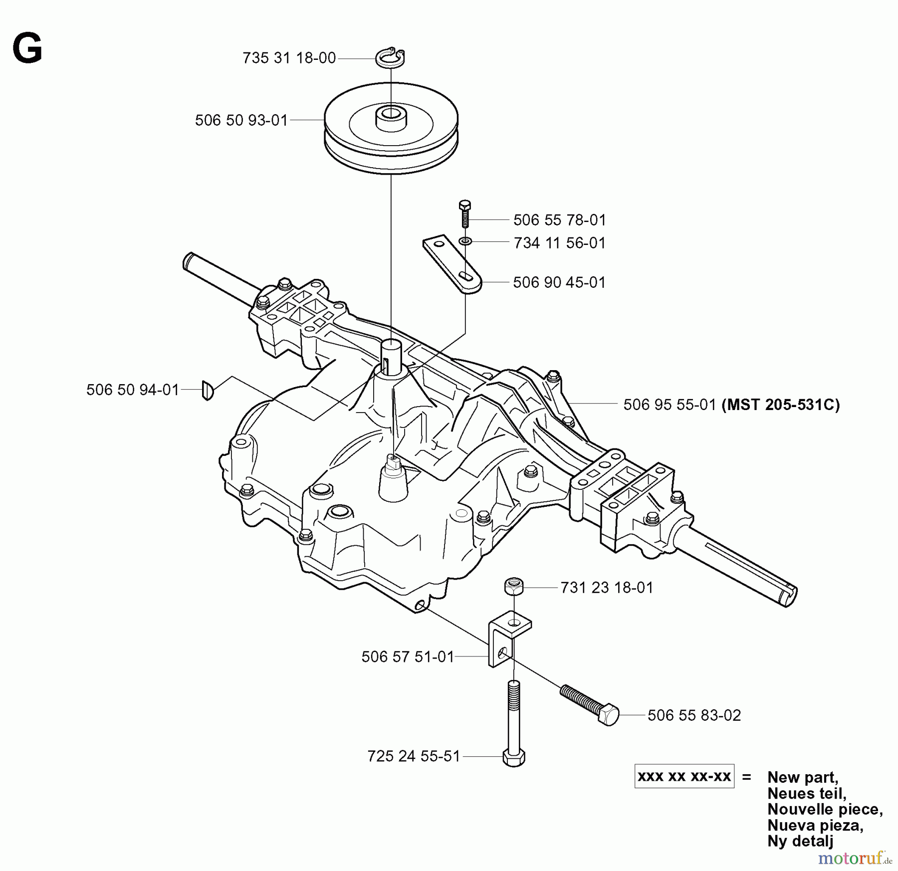 Jonsered Reitermäher FR2111 M (965077501) - Jonsered Rear-Engine Riding Mower (2006-01) TRANSMISSION