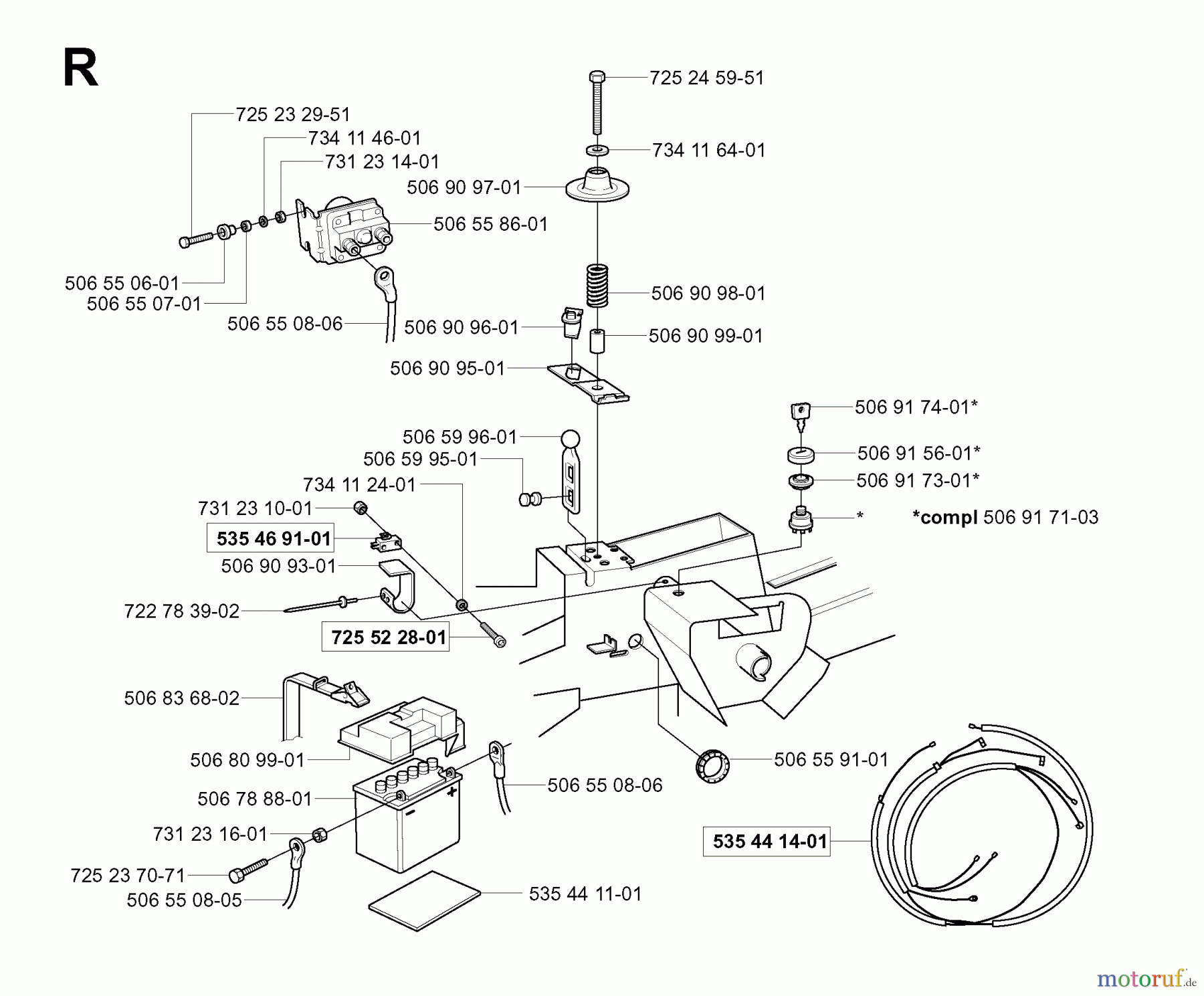 Jonsered Reitermäher FR2113 A (953535201) - Jonsered Rear-Engine Riding Mower (2004-01) ELECTRICAL