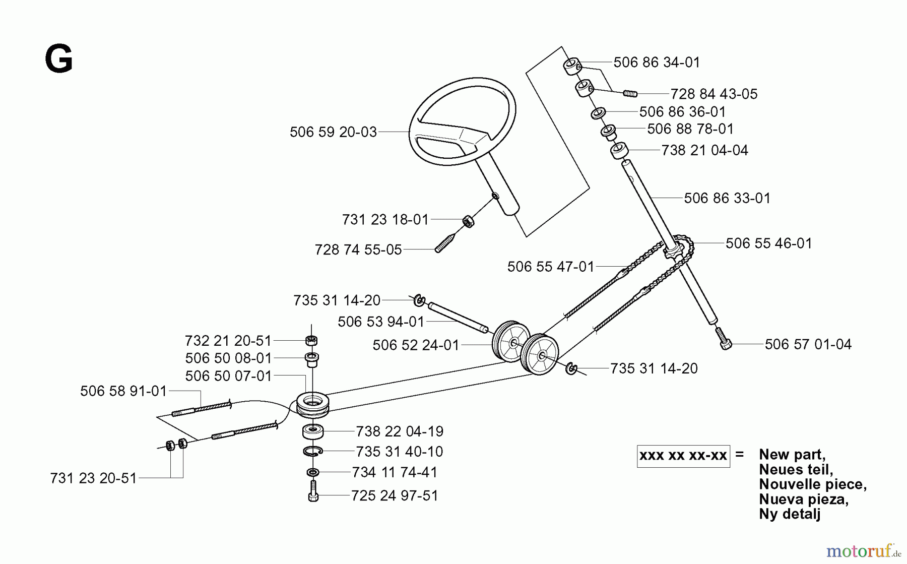 Jonsered Reitermäher FR2113 A (953535201) - Jonsered Rear-Engine Riding Mower (2004-01) STEERING