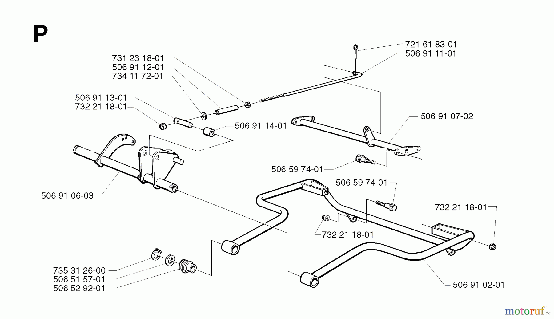 Jonsered Reitermäher FR2113 A - Jonsered Rear-Engine Riding Mower (2002-03) FRAME