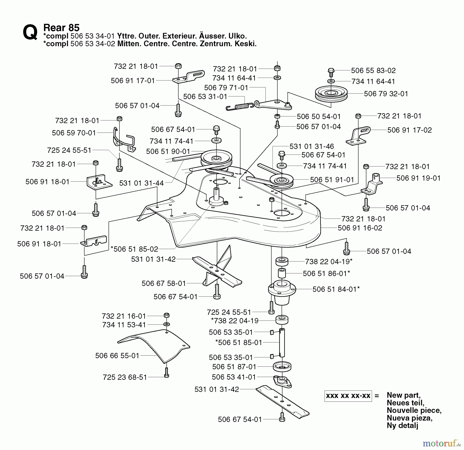  Jonsered Reitermäher FR2113 A - Jonsered Rear-Engine Riding Mower (2003-01) 85CM CUTTING DECK