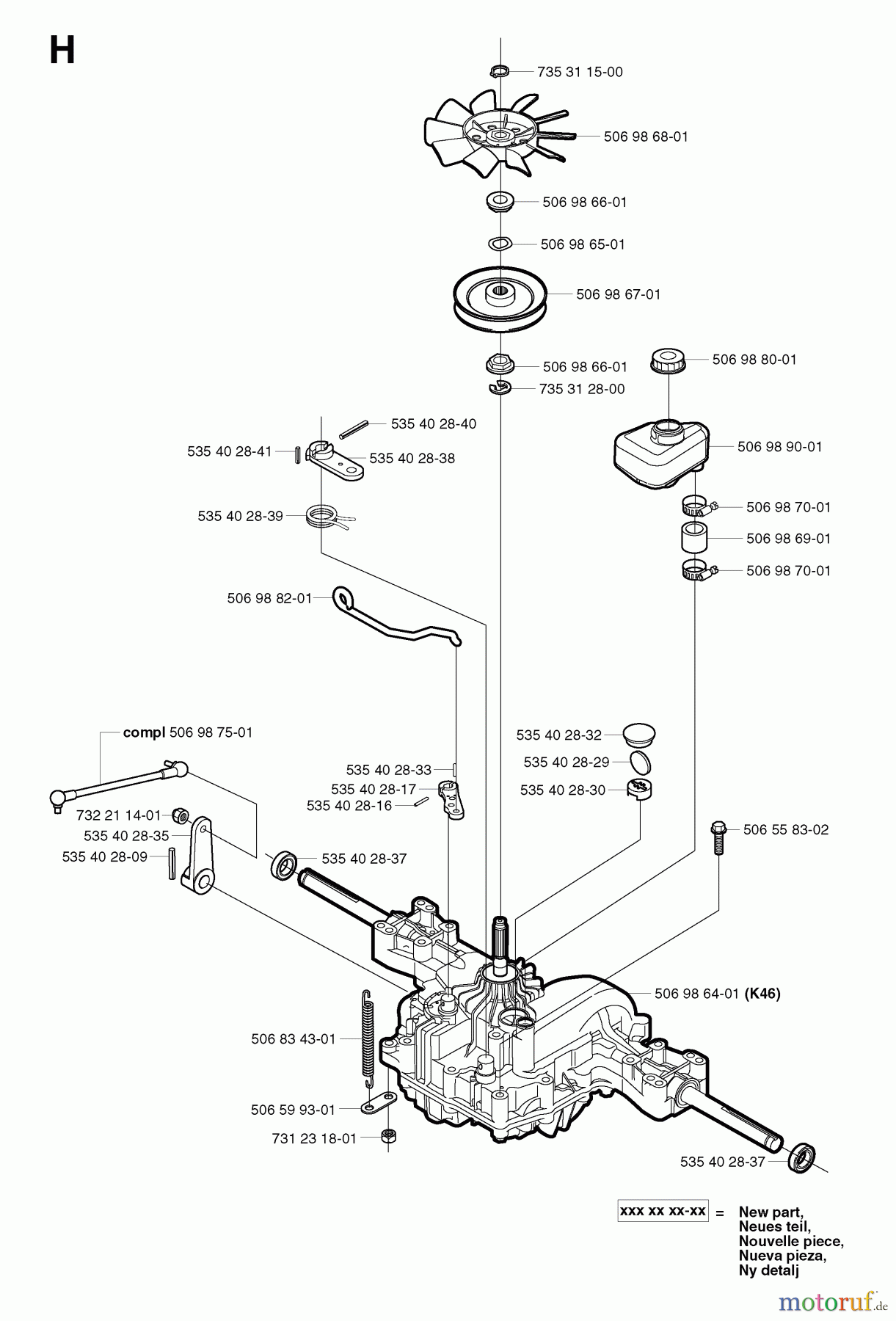 Jonsered Reitermäher FR2113 A - Jonsered Rear-Engine Riding Mower (2003-01) TRANSMISSION