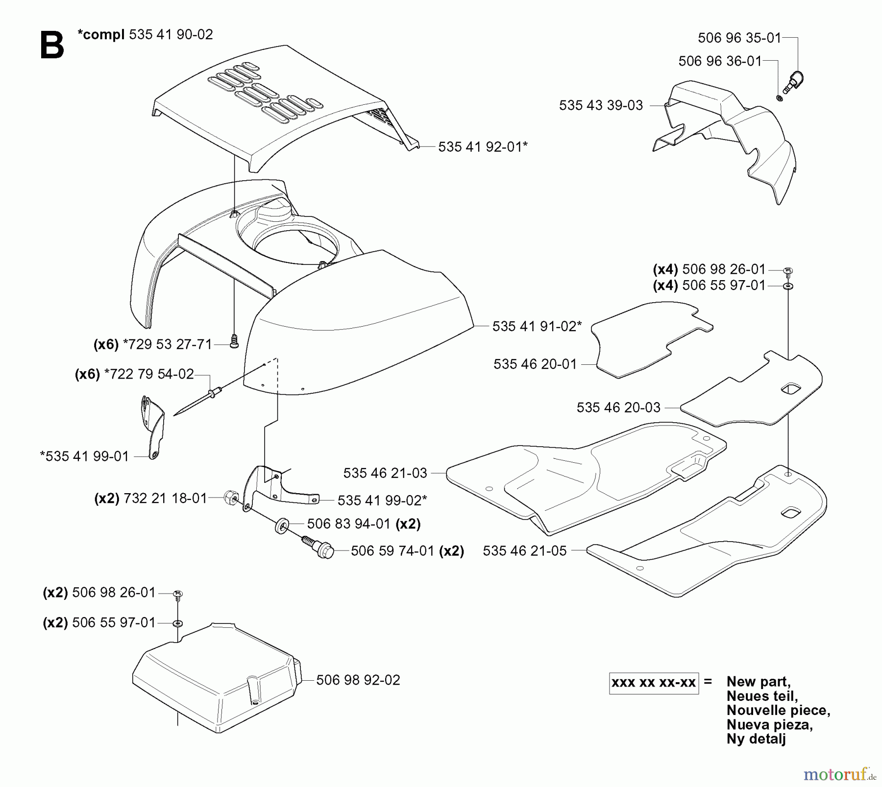  Jonsered Reitermäher FR2113 MA (965070601) - Jonsered Rear-Engine Riding Mower (2006-01) HOOD