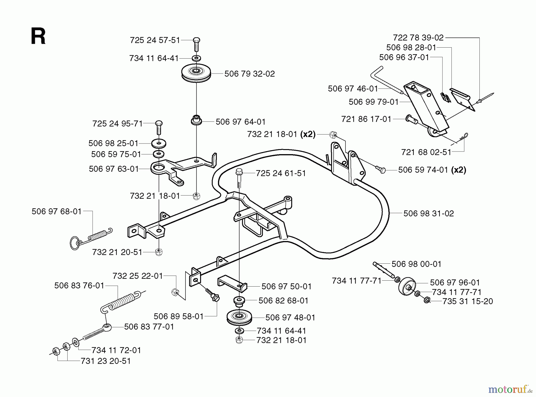 Jonsered Reitermäher FR2113 MA - Jonsered Rear-Engine Riding Mower (2003-01) FRAME