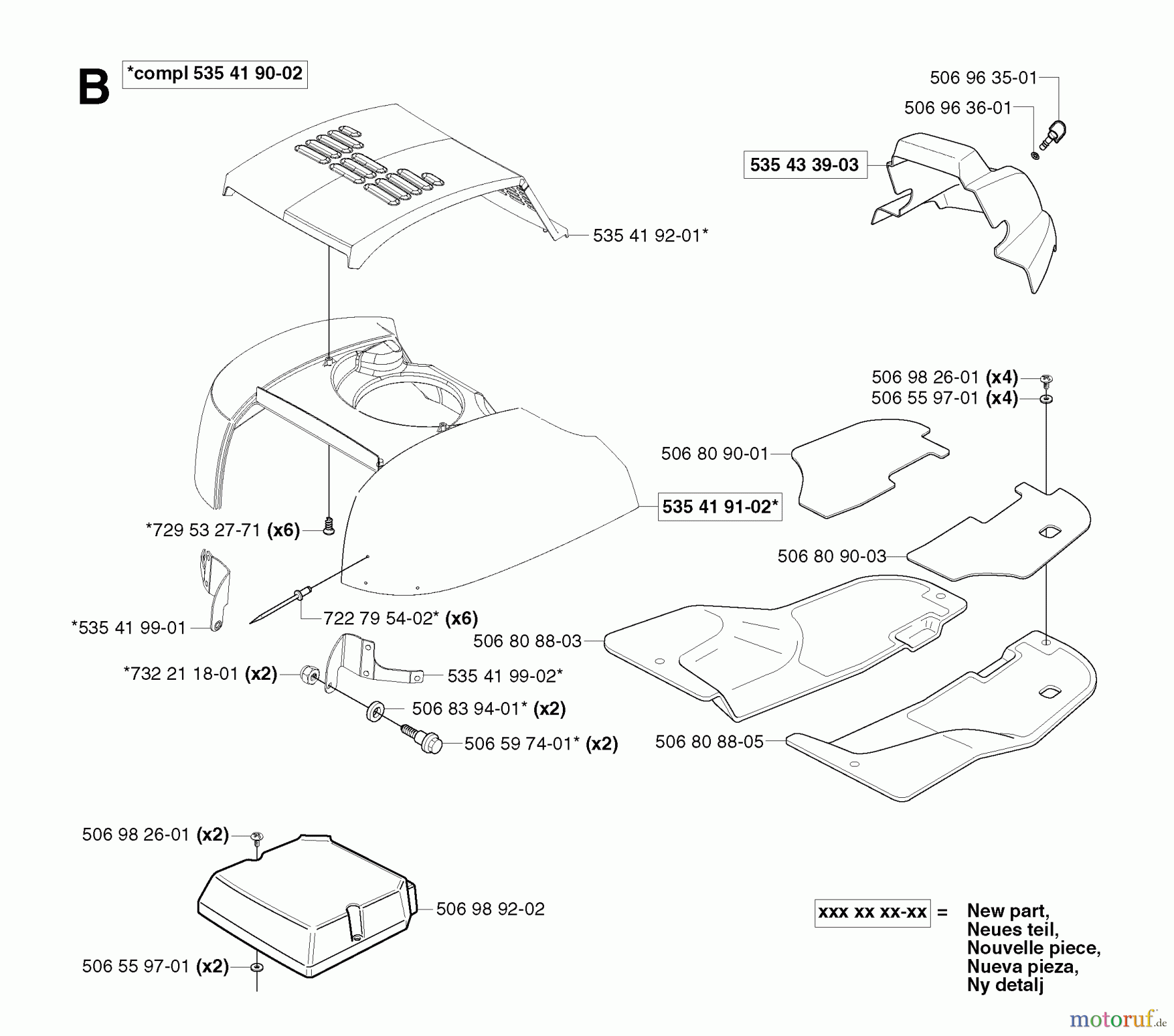 Jonsered Reitermäher FR2113 MA - Jonsered Rear-Engine Riding Mower (2003-01) HOOD