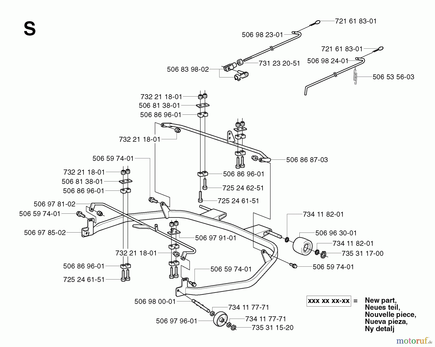  Jonsered Reitermäher FR2113 MA - Jonsered Rear-Engine Riding Mower (2003-01) PROTECTION FRAME