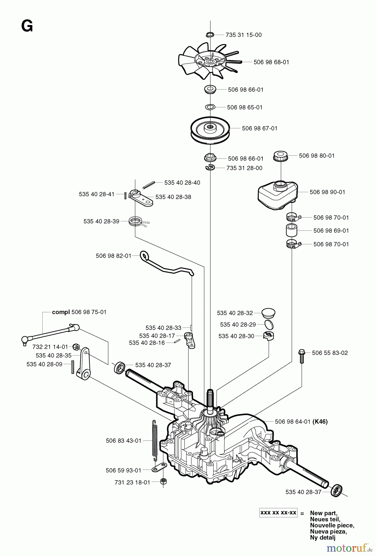 Jonsered Reitermäher FR2113 MA - Jonsered Rear-Engine Riding Mower (2003-01) TRANSMISSION