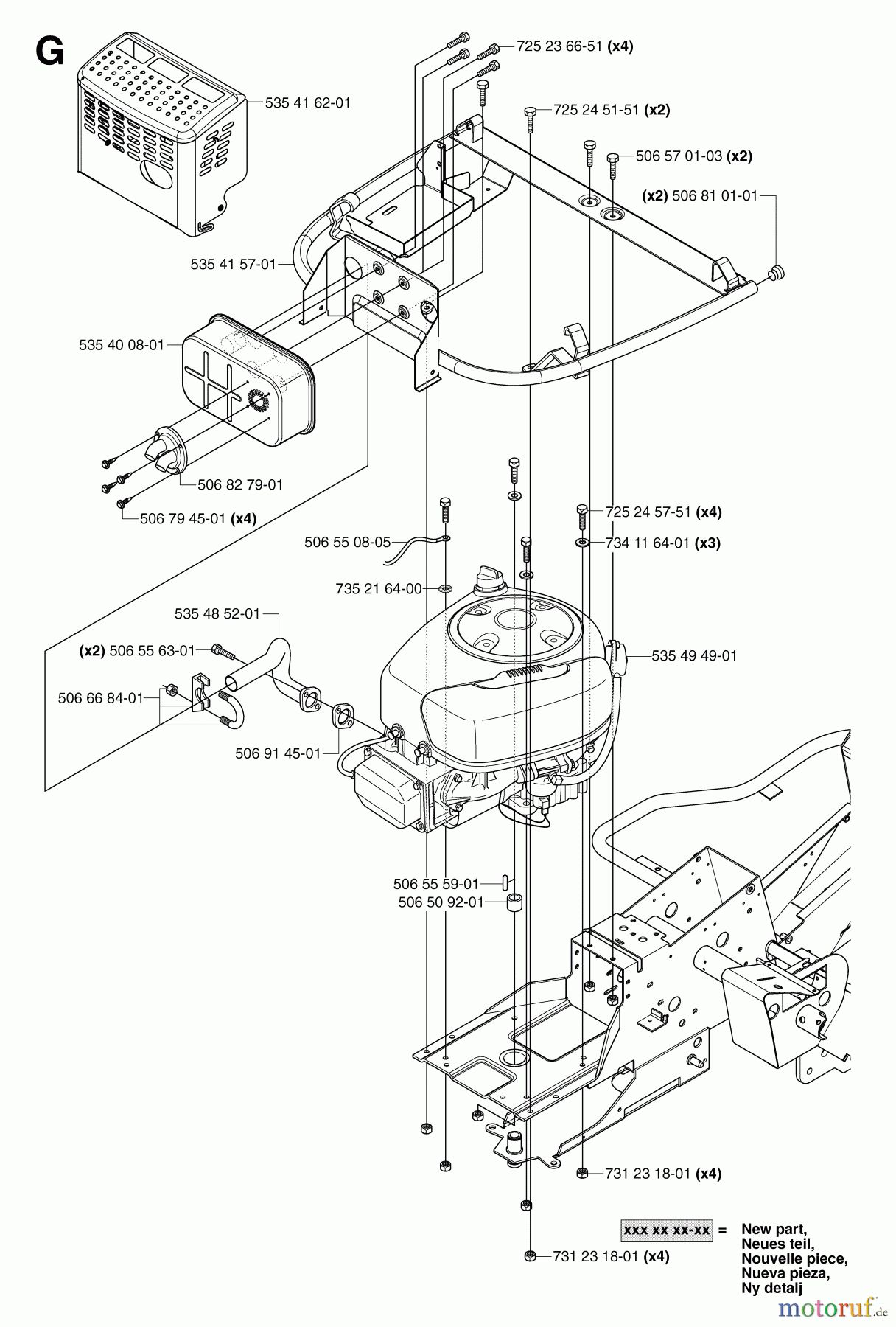  Jonsered Reitermäher FR2113 MA 4X4 - Jonsered Rear-Engine Riding Mower (2007-01) ENGINE