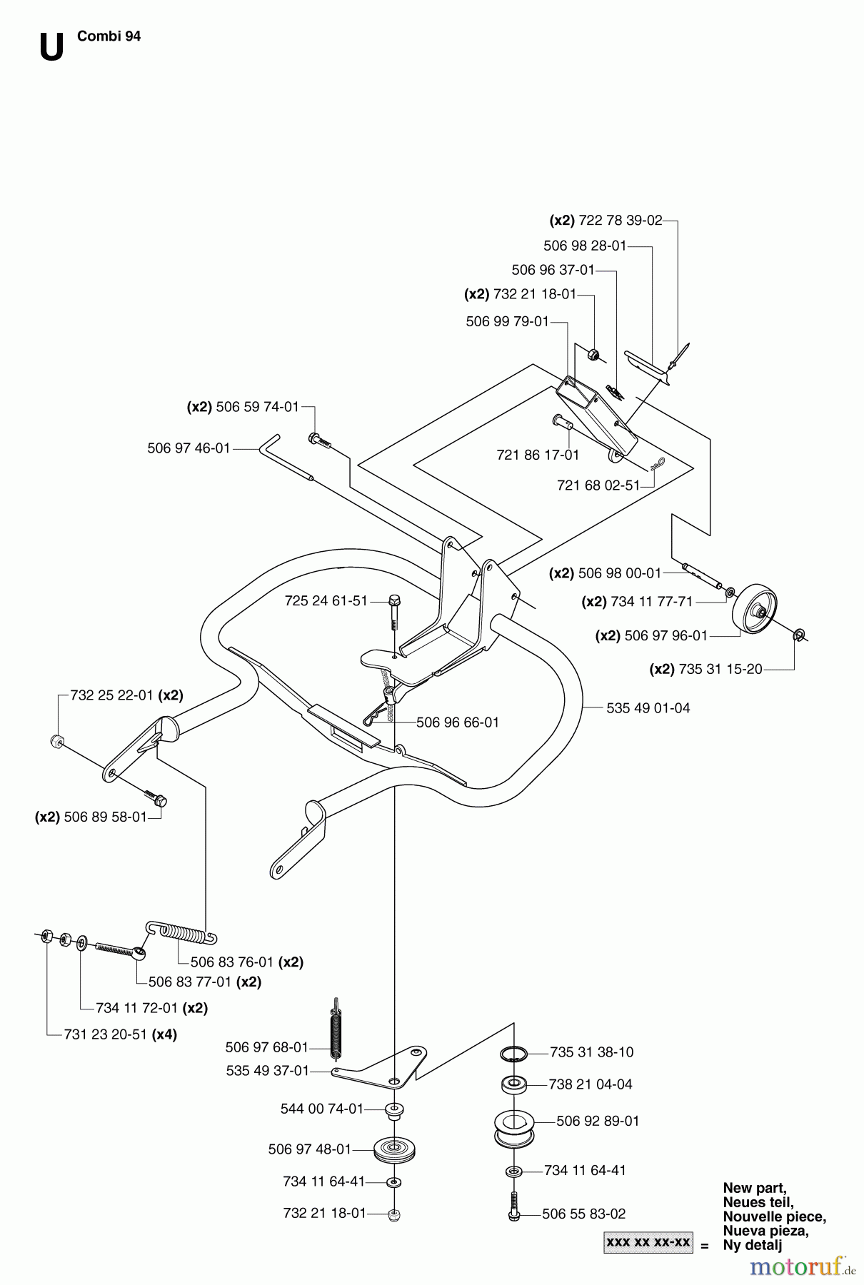 Jonsered Reitermäher FR2113 MA 4X4 - Jonsered Rear-Engine Riding Mower (2007-01) PROTECTION FRAME