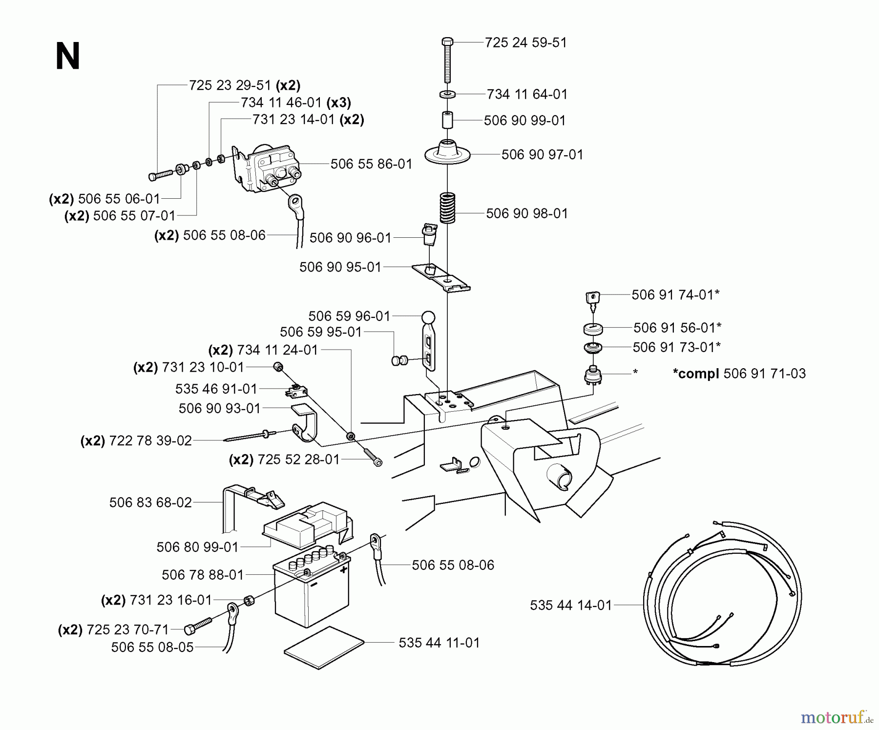 Jonsered Reitermäher FR2115 MA (965070701) - Jonsered Rear-Engine Riding Mower (2006-01) ELECTRICAL