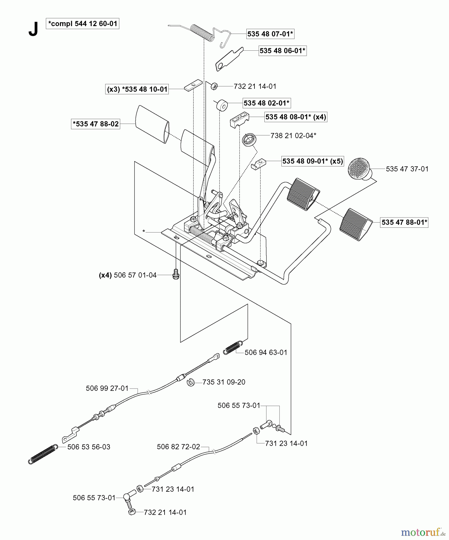 Jonsered Reitermäher FR2115 MA (965070701) - Jonsered Rear-Engine Riding Mower (2006-01) PEDALS