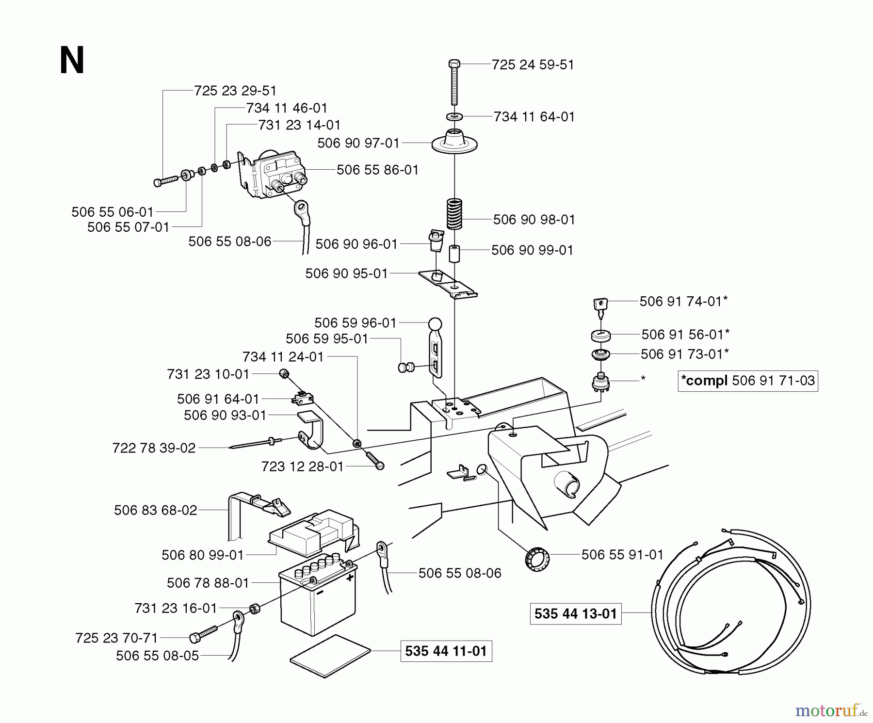 Jonsered Reitermäher FR2115 MA - Jonsered Rear-Engine Riding Mower (2003-01) ELECTRICAL