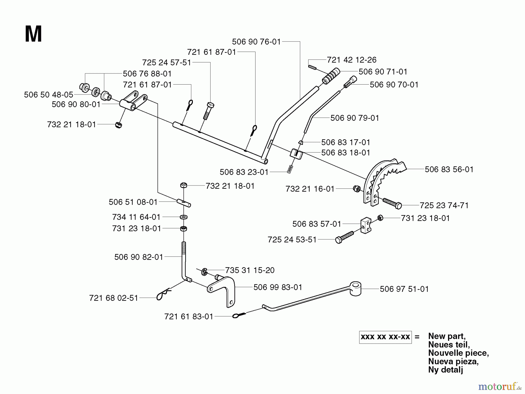 Jonsered Reitermäher FR2115 MA - Jonsered Rear-Engine Riding Mower (2003-01) HEIGHT ADJUSTMENT