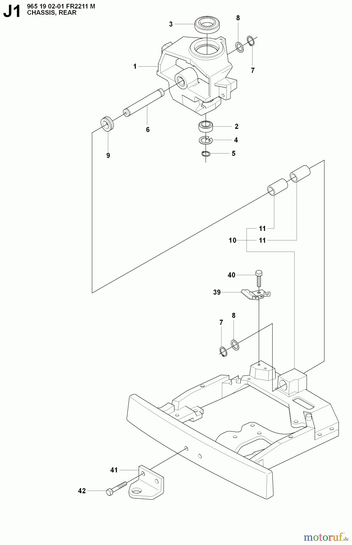 Jonsered Reitermäher FR2211 M (965190201) - Jonsered Rear-Engine Riding Mower (2008-01) COVER REAR #1