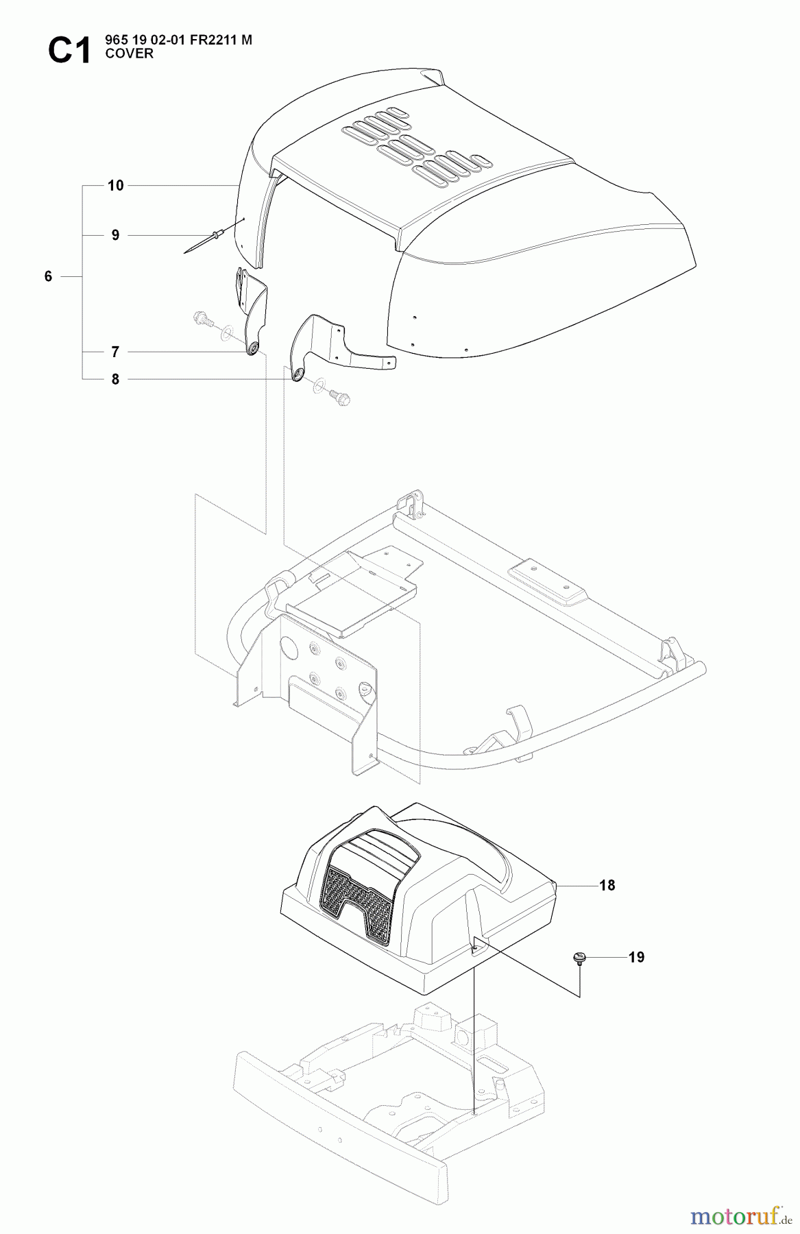  Jonsered Reitermäher FR2211 M (965190201) - Jonsered Rear-Engine Riding Mower (2008-01) HOOD