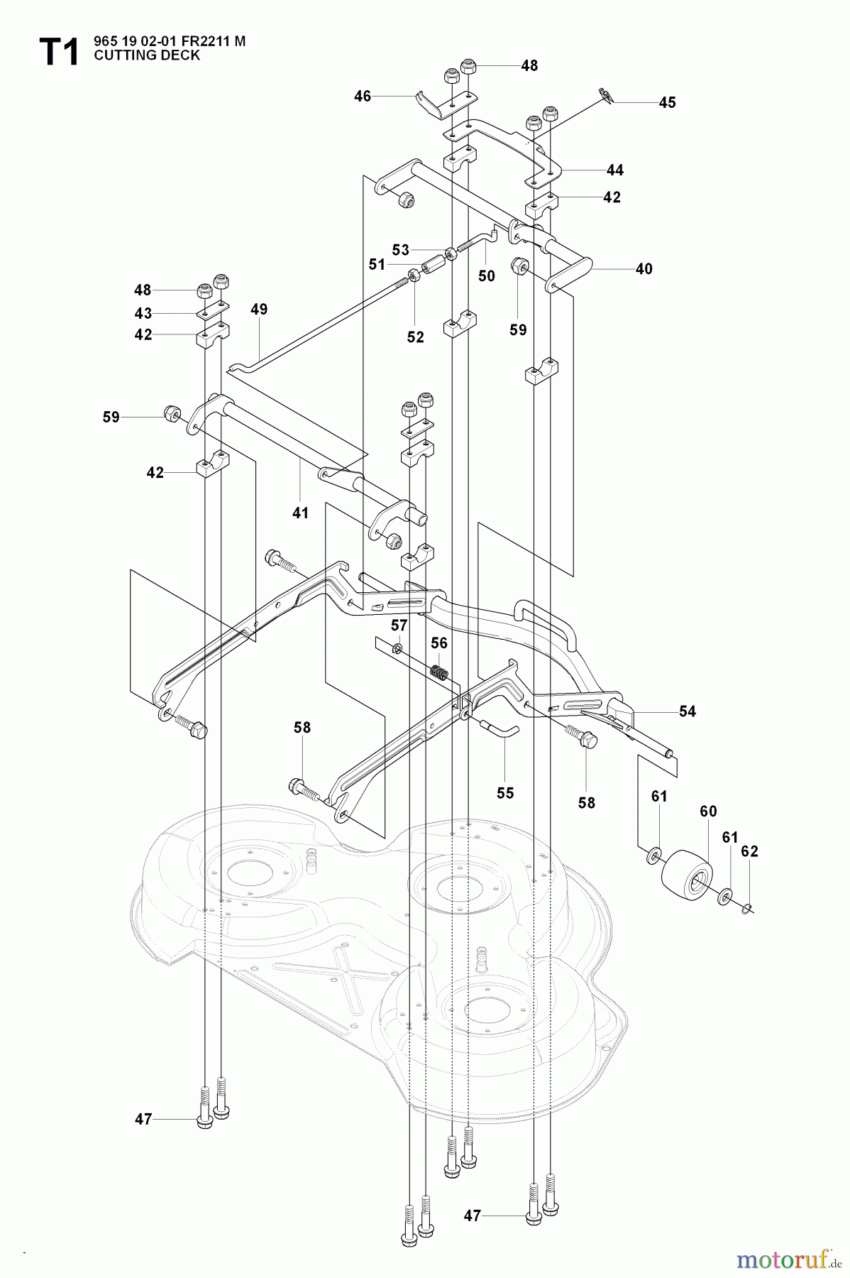 Jonsered Reitermäher FR2211 M (965190201) - Jonsered Rear-Engine Riding Mower (2008-01) PROTECTION FRAME