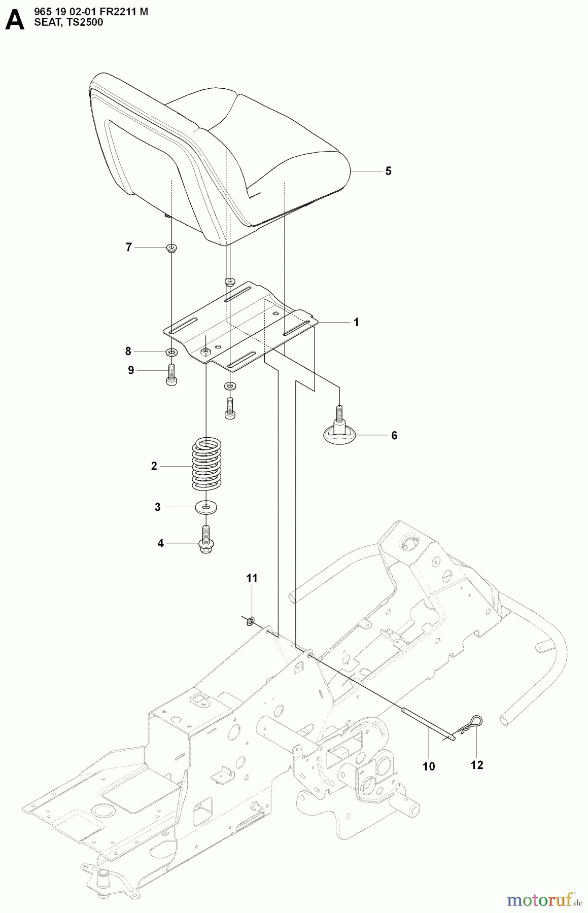 Jonsered Reitermäher FR2211 M (965190201) - Jonsered Rear-Engine Riding Mower (2008-01) SEAT