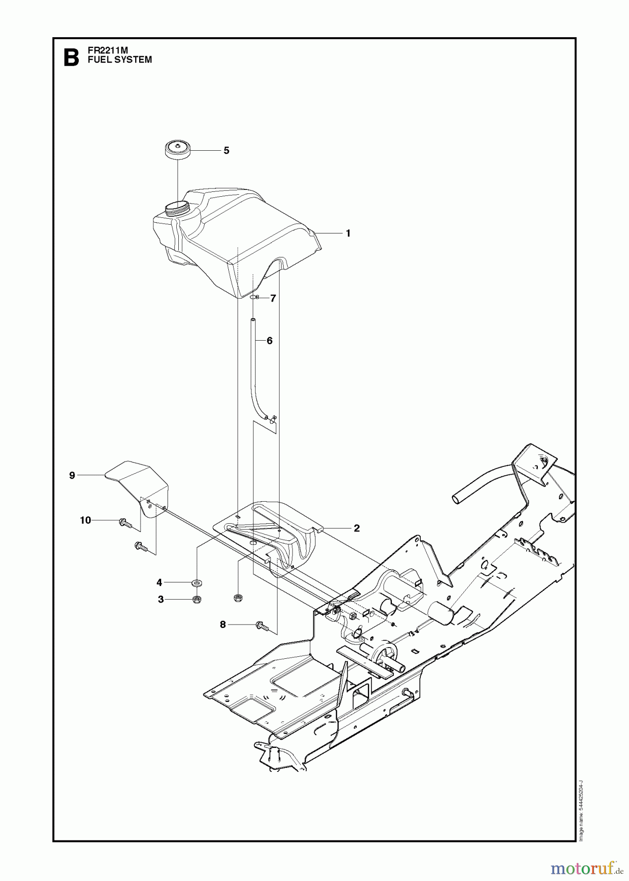 Jonsered Reitermäher FR2211 M (965190201) - Jonsered Rear-Engine Riding Mower (2010-06) FUEL SYSTEM