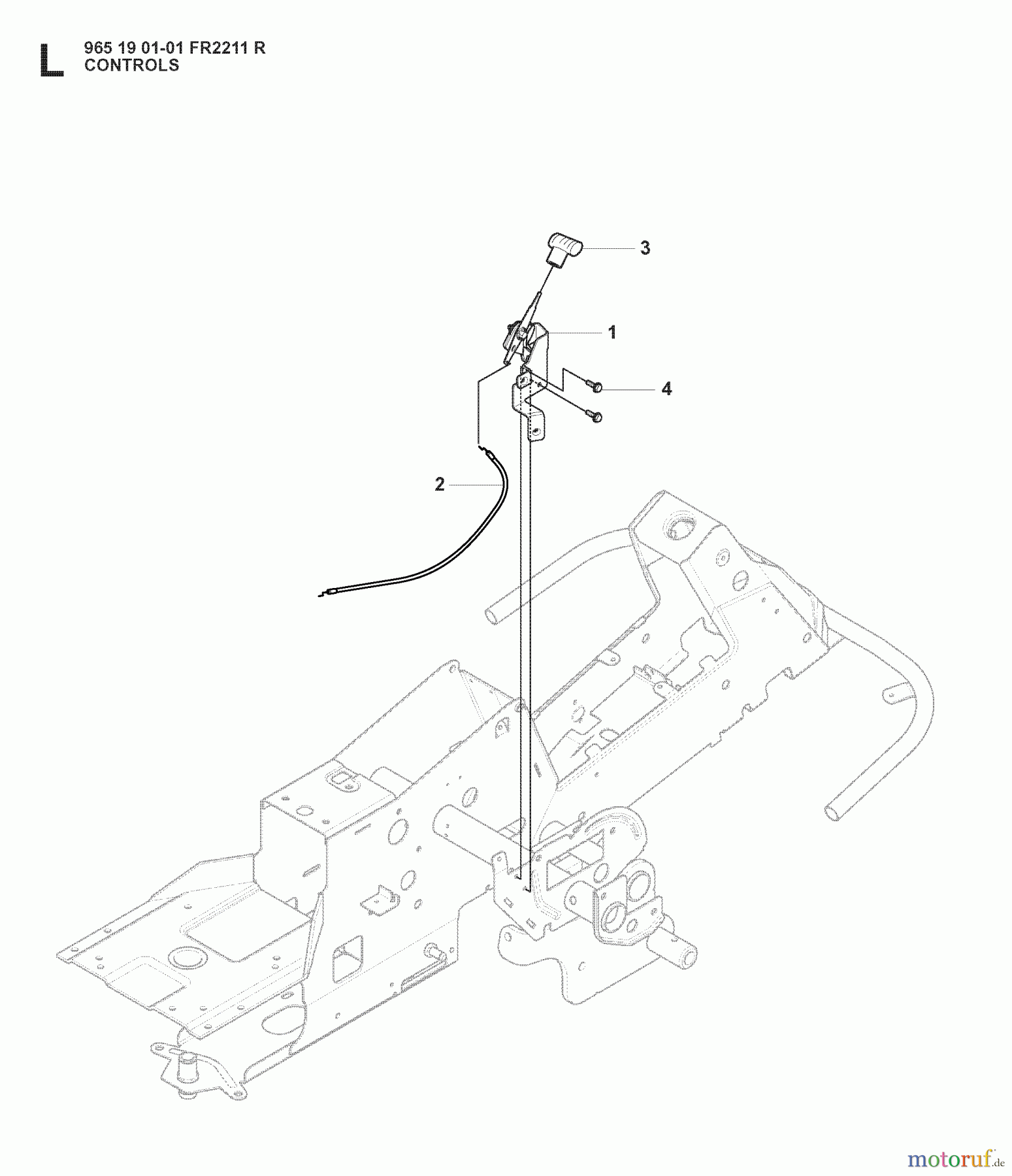 Jonsered Reitermäher FR2211 R (965190101) - Jonsered Rear-Engine Riding Mower (2008-02) CONTROLS #1