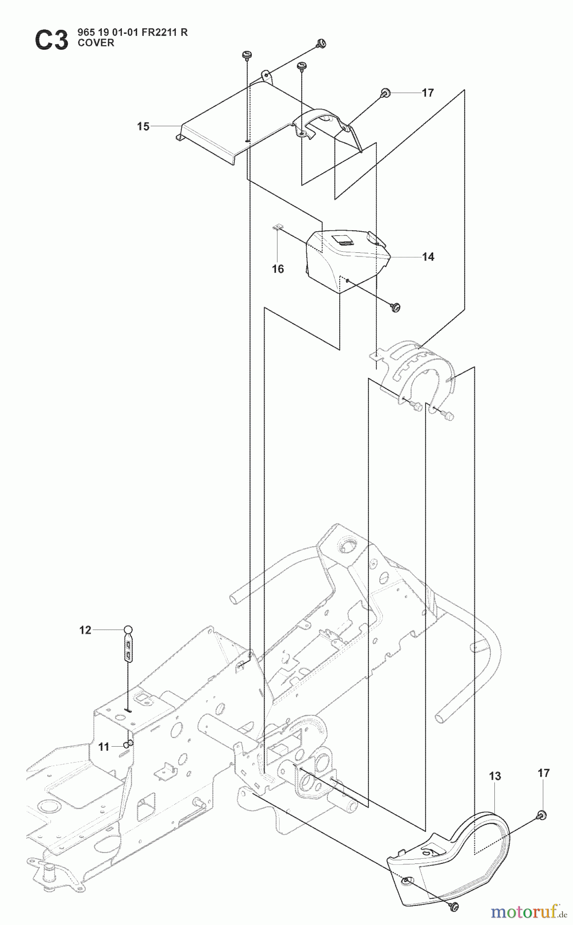  Jonsered Reitermäher FR2211 R (965190101) - Jonsered Rear-Engine Riding Mower (2008-02) COVER #1