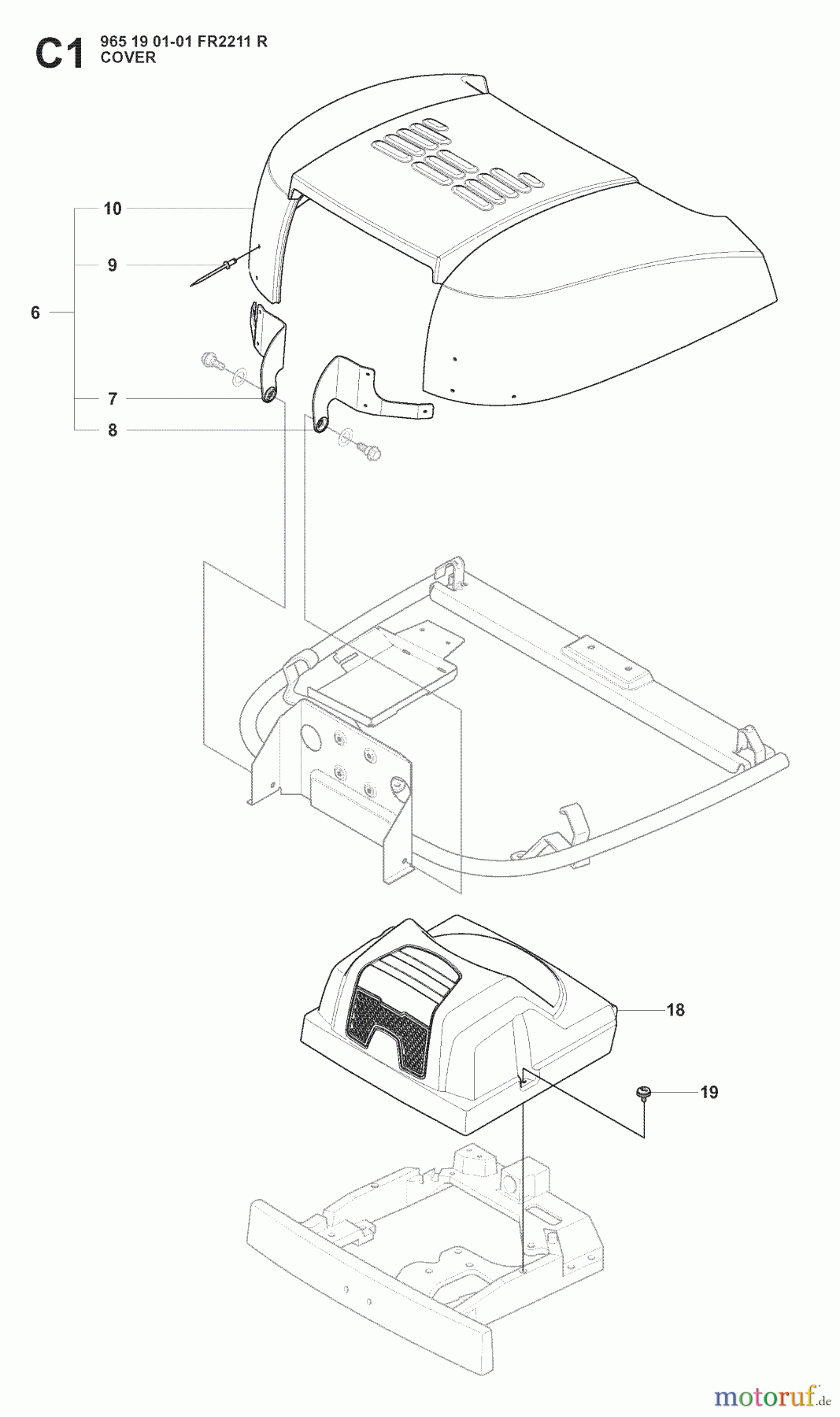 Jonsered Reitermäher FR2211 R (965190101) - Jonsered Rear-Engine Riding Mower (2008-02) COVER #2