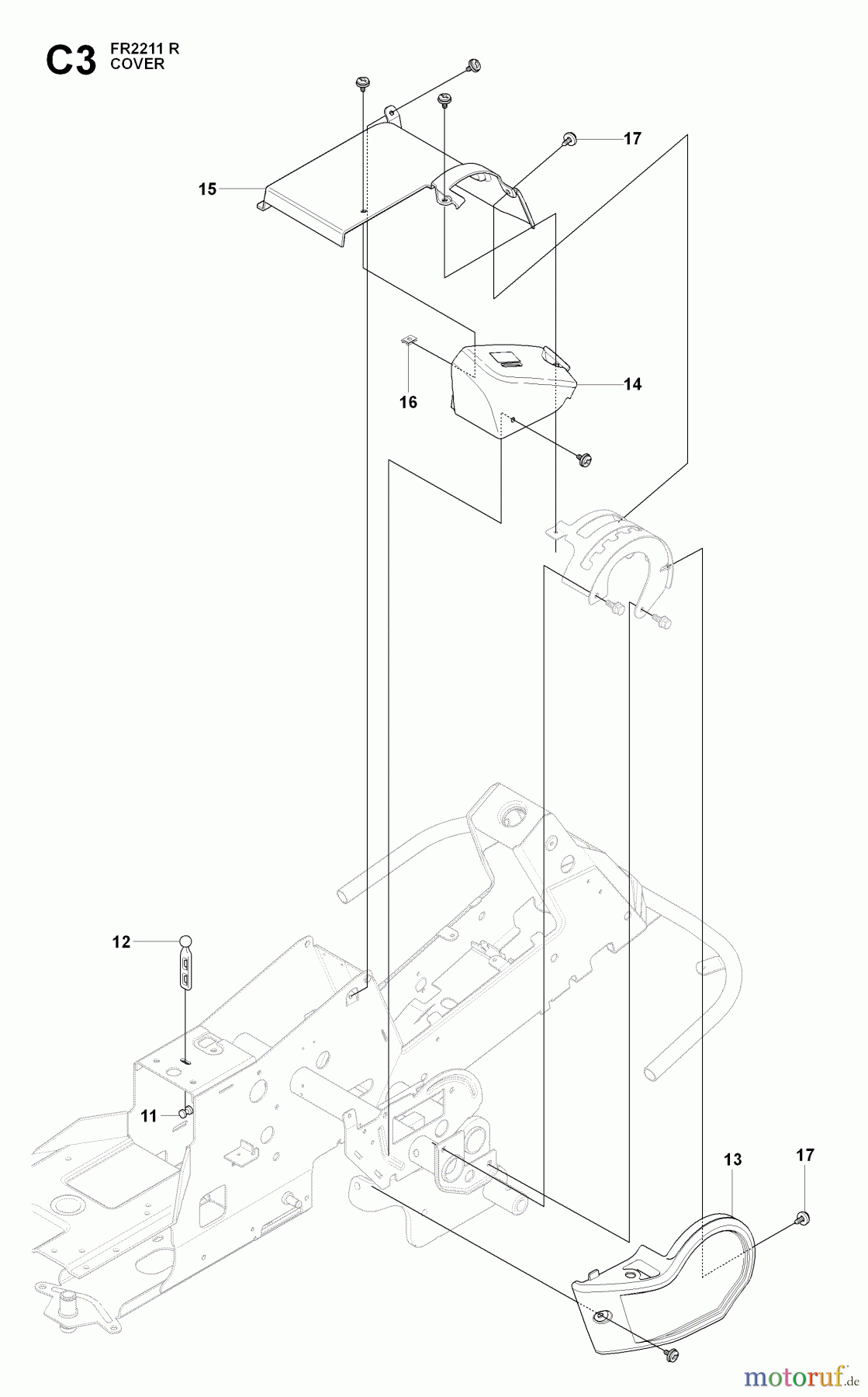 Jonsered Reitermäher FR2211 R (965190101) - Jonsered Rear-Engine Riding Mower (2009-04) COVER #1