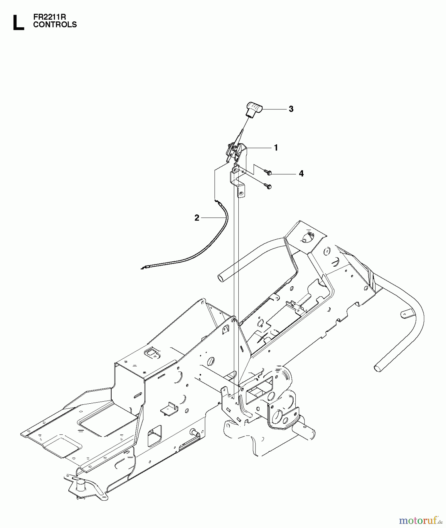 Jonsered Reitermäher FR2211 R (965190101) - Jonsered Rear-Engine Riding Mower (2010-07) CONTROLS #1