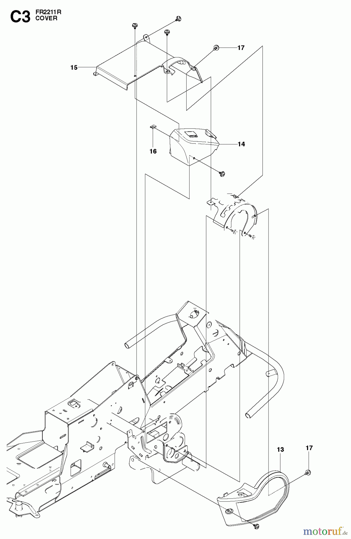 Jonsered Reitermäher FR2211 R (965190101) - Jonsered Rear-Engine Riding Mower (2010-07) COVER #1