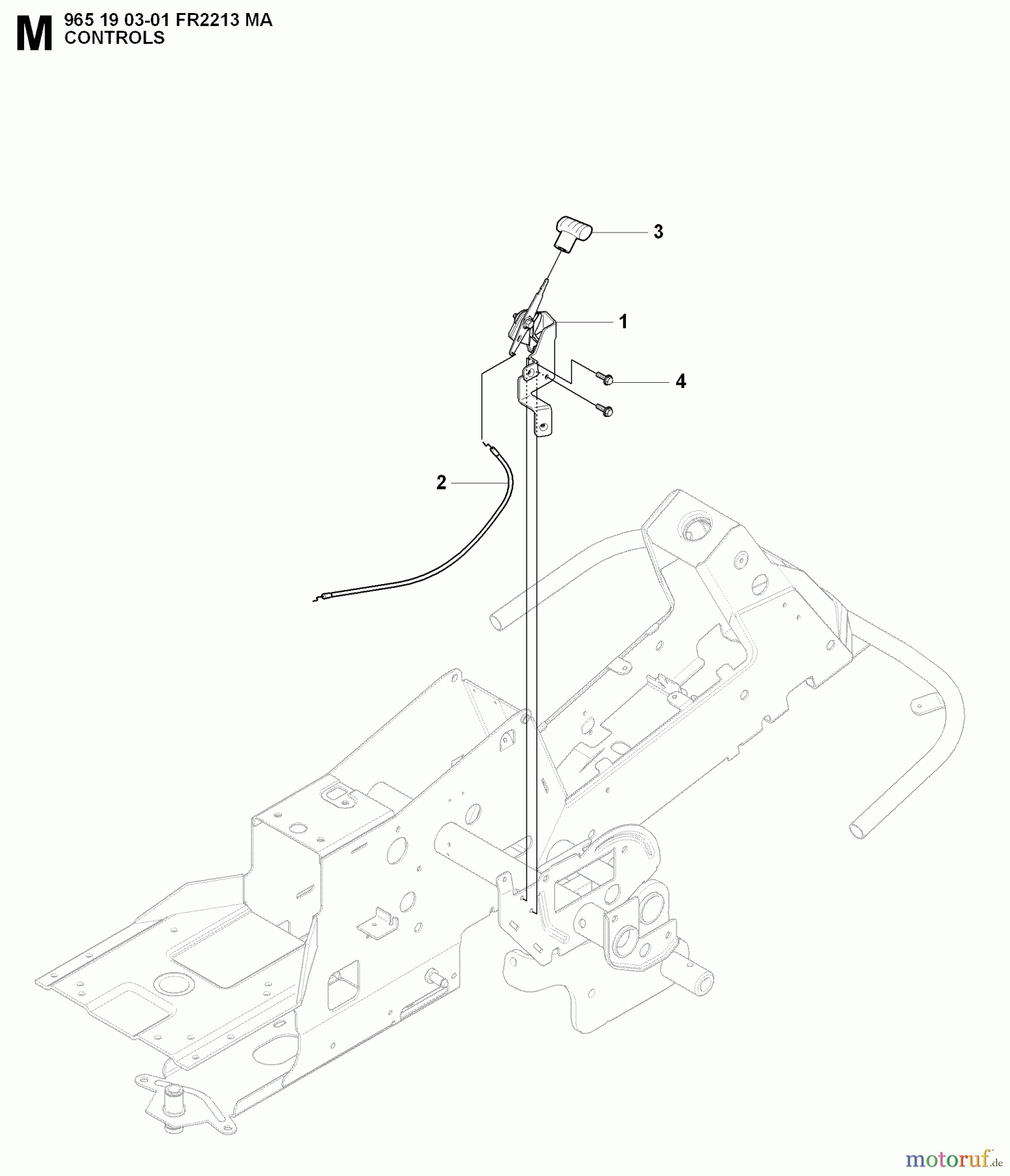  Jonsered Reitermäher FR2213 MA (965190301) - Jonsered Rear-Engine Riding Mower (2008-01) CONTROLS