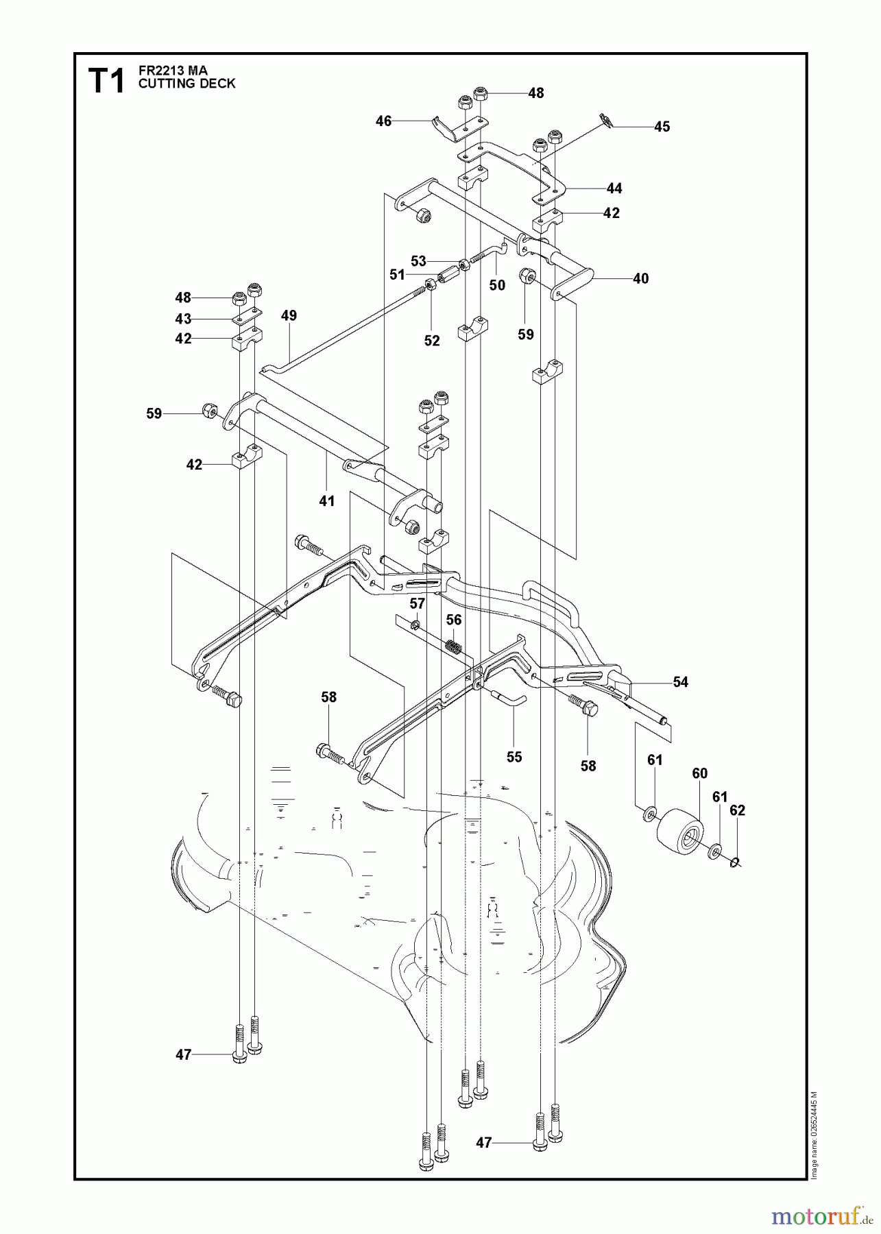 Jonsered Reitermäher FR2213 MA (965190301) - Jonsered Rear-Engine Riding Mower (2009-04) CUTTING EQUIPMENT #2