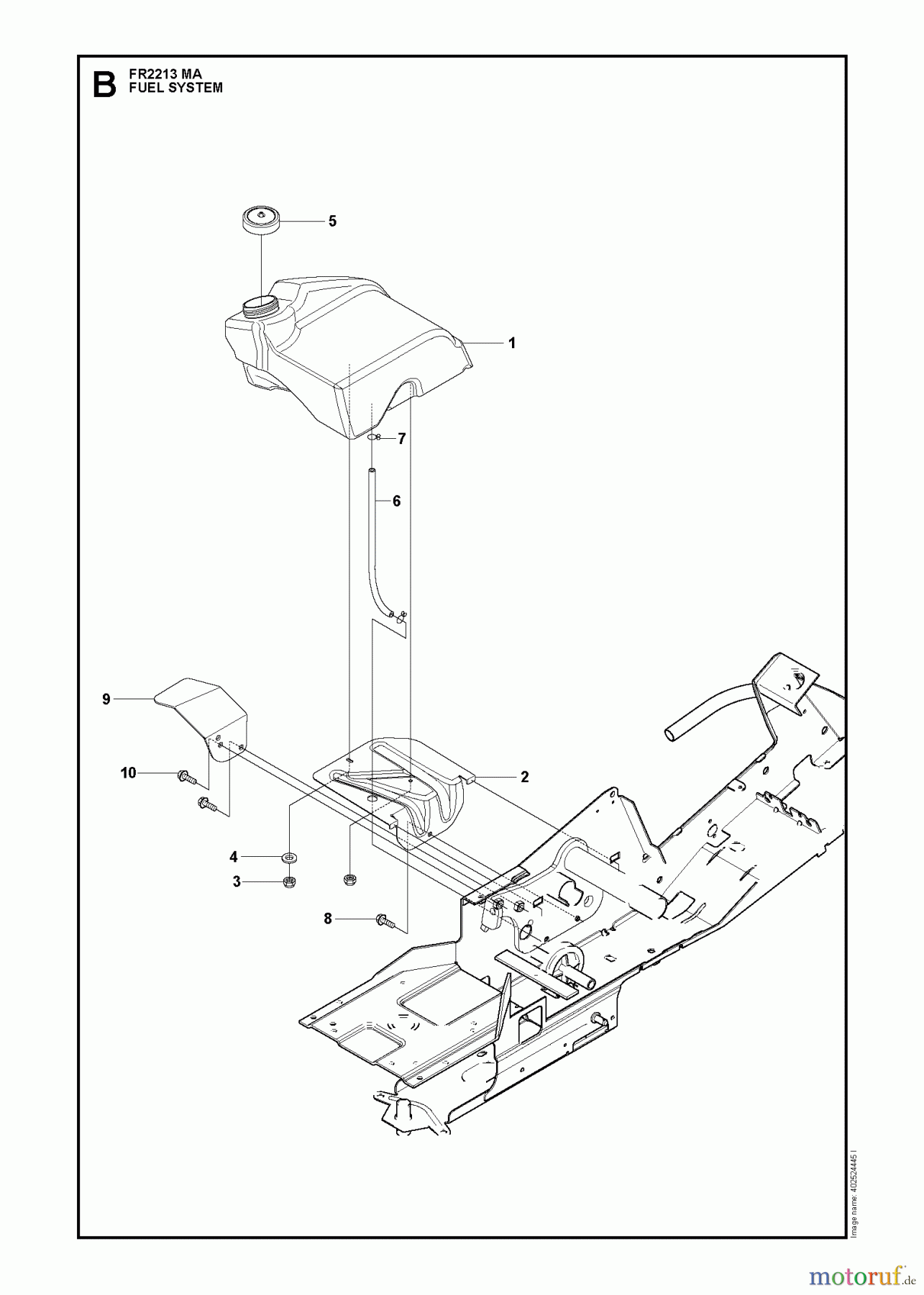 Jonsered Reitermäher FR2213 MA (965190301) - Jonsered Rear-Engine Riding Mower (2009-04) FUEL SYSTEM
