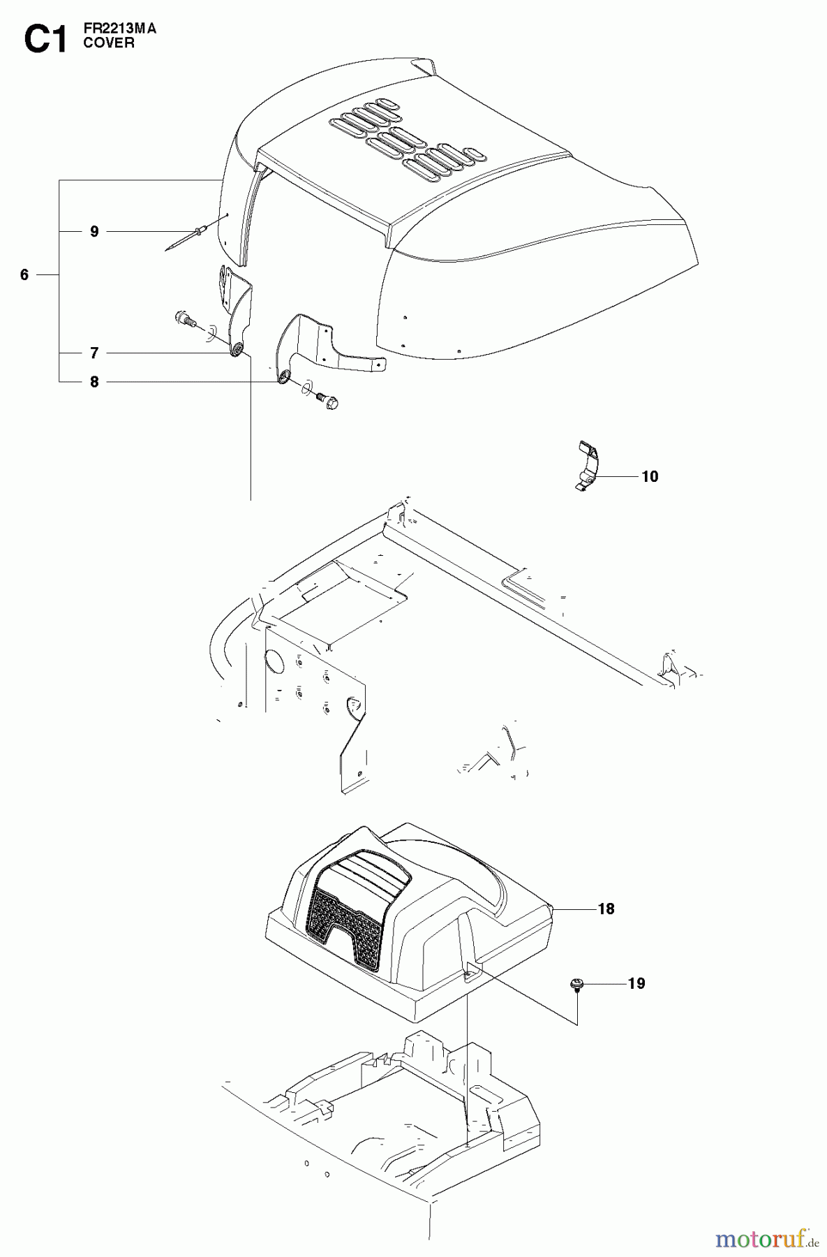 Jonsered Reitermäher FR2213 MA (965190301) - Jonsered Rear-Engine Riding Mower (2010-07) COVER #1