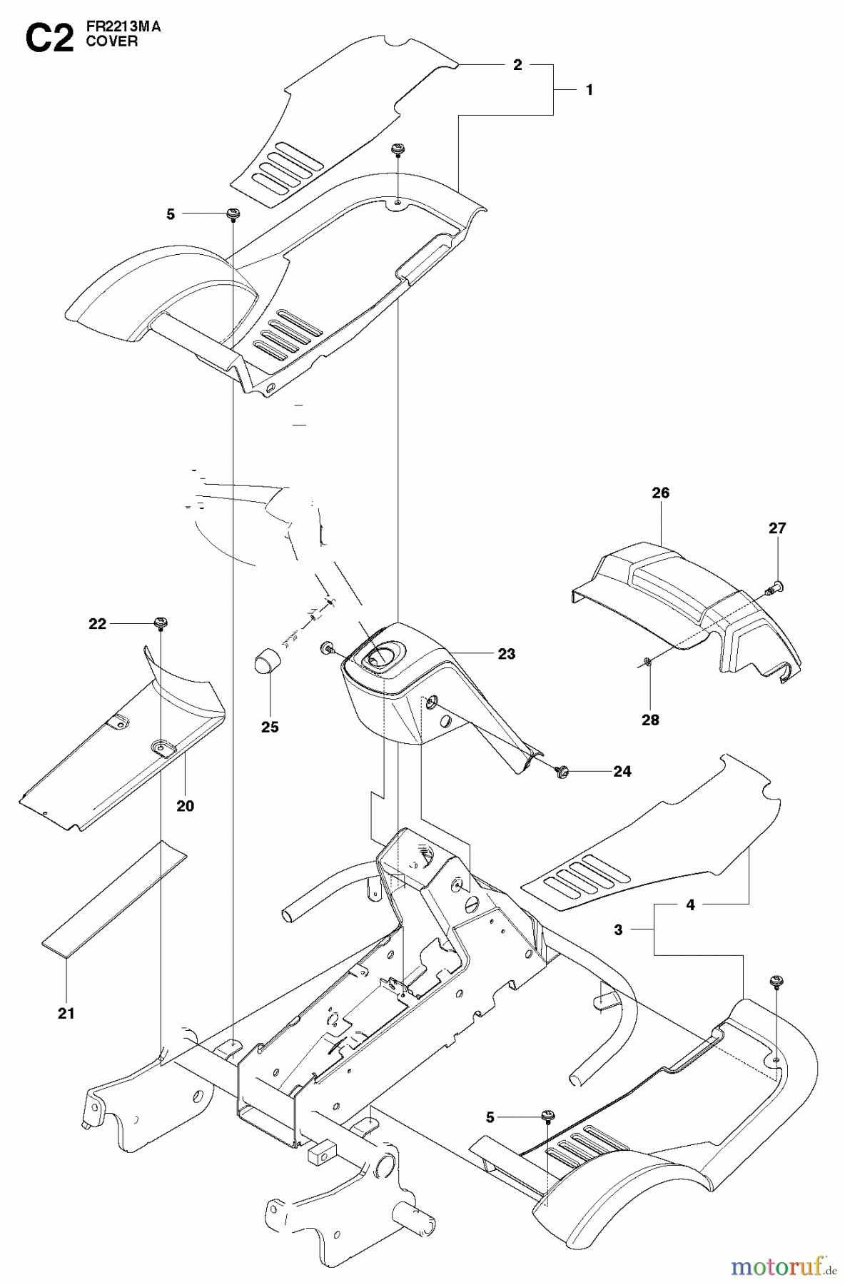 Jonsered Reitermäher FR2213 MA (965190301) - Jonsered Rear-Engine Riding Mower (2010-07) COVER #3