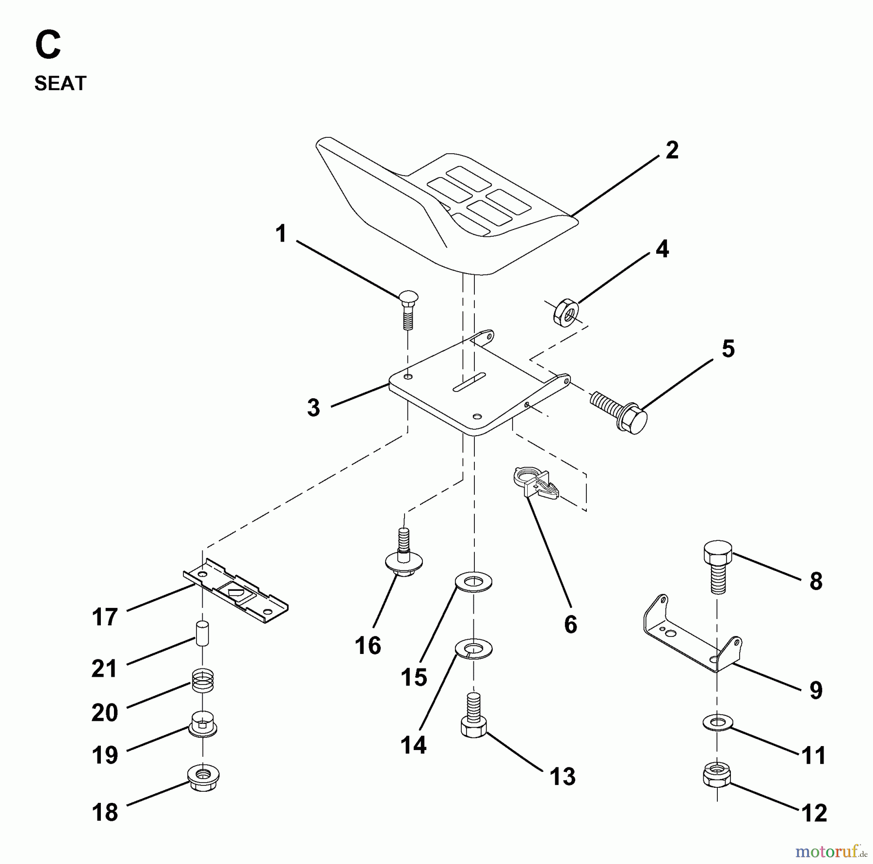  Jonsered Rasen  und Garten Traktoren LR11 (TEC36) - Jonsered Lawn & Garden Tractor (1998-04) SEAT