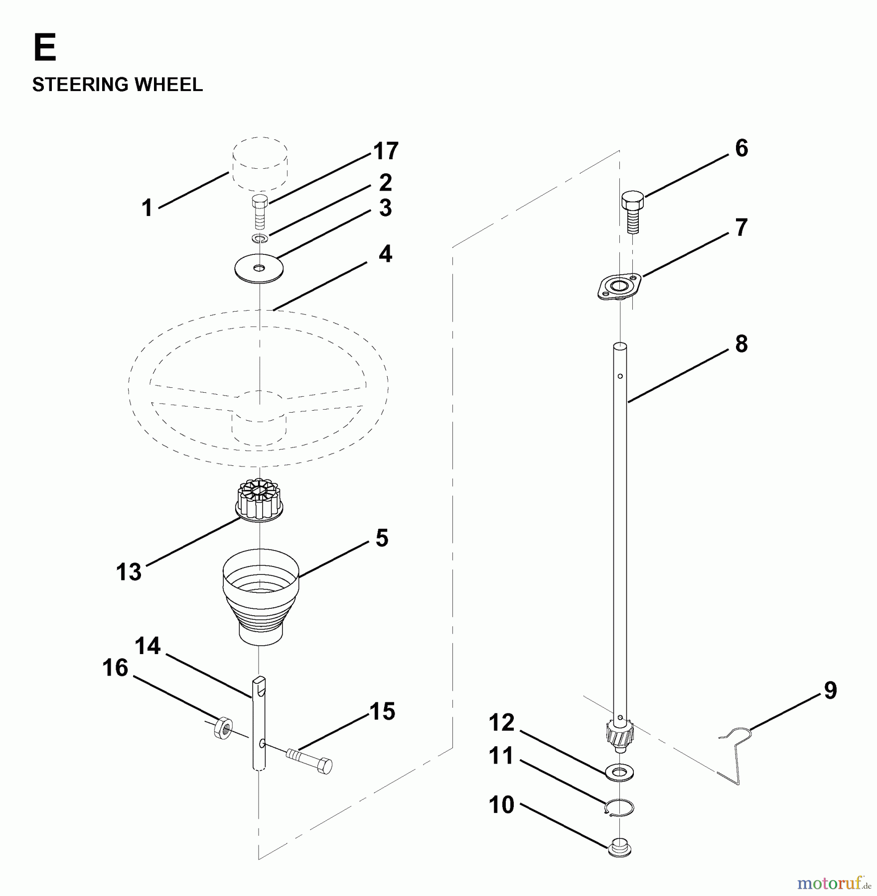  Jonsered Rasen  und Garten Traktoren LR11 (TEC36) - Jonsered Lawn & Garden Tractor (1998-04) STEERING
