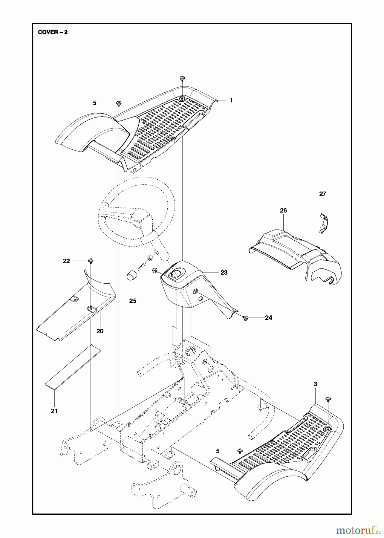Jonsered Reitermäher FR2213 MA (967178901) - Jonsered Rear-Engine Riding Mower (2013) COVER #3