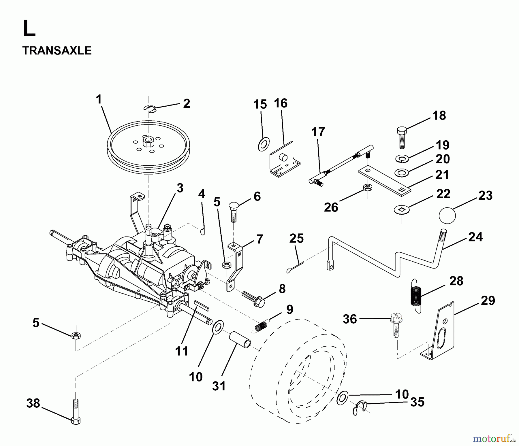  Jonsered Rasen  und Garten Traktoren LR11 (TEC36) - Jonsered Lawn & Garden Tractor (1998-04) TRANSMISSION #1
