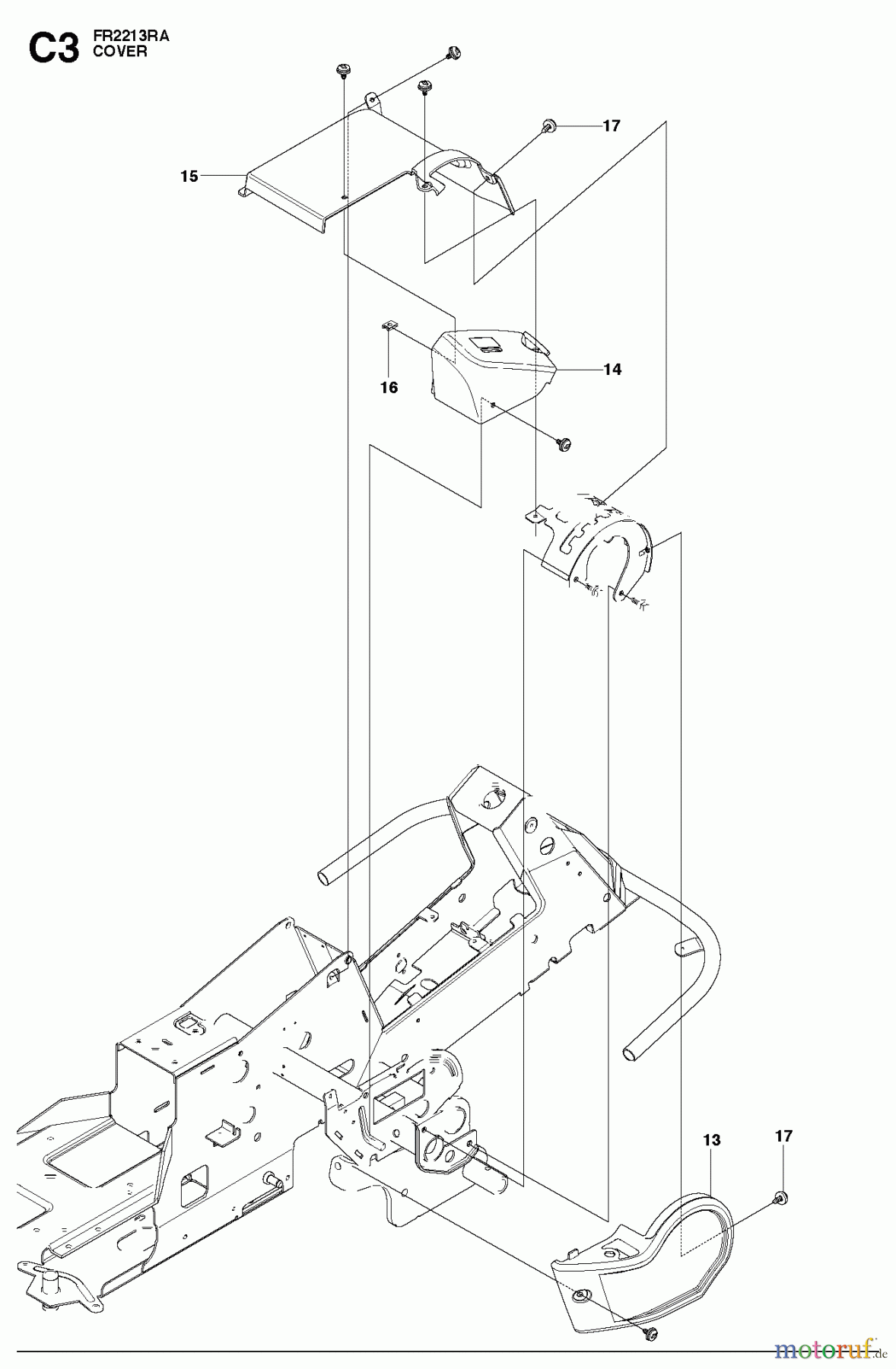 Jonsered Reitermäher FR2213 RA (966632001) - Jonsered Rear-Engine Riding Mower (2012) COVER #3